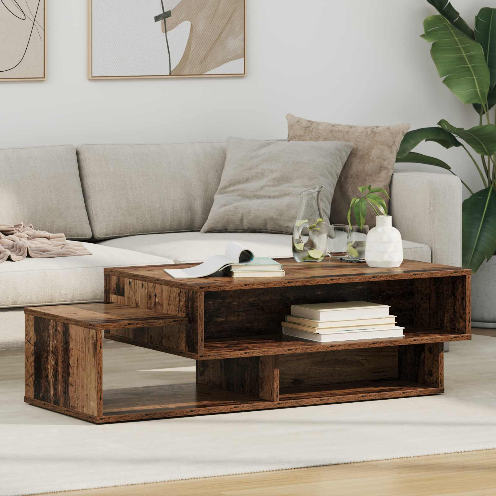 Table basse Bois ancien 105 x 50 x 32,5 cm Bois d'ingénierie - XIOS