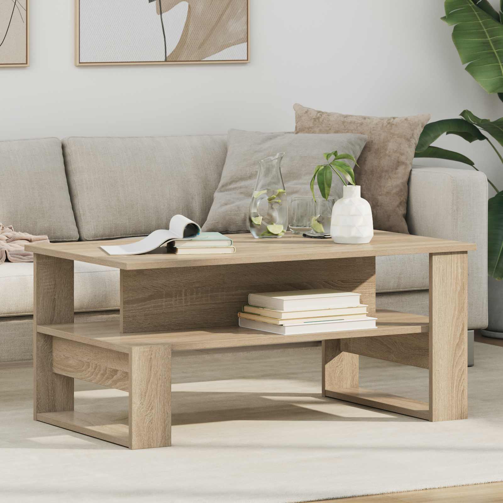 Table basse Chêne Sonoma 90 x 50 x 40 cm Bois d'ingénierie - XIOS