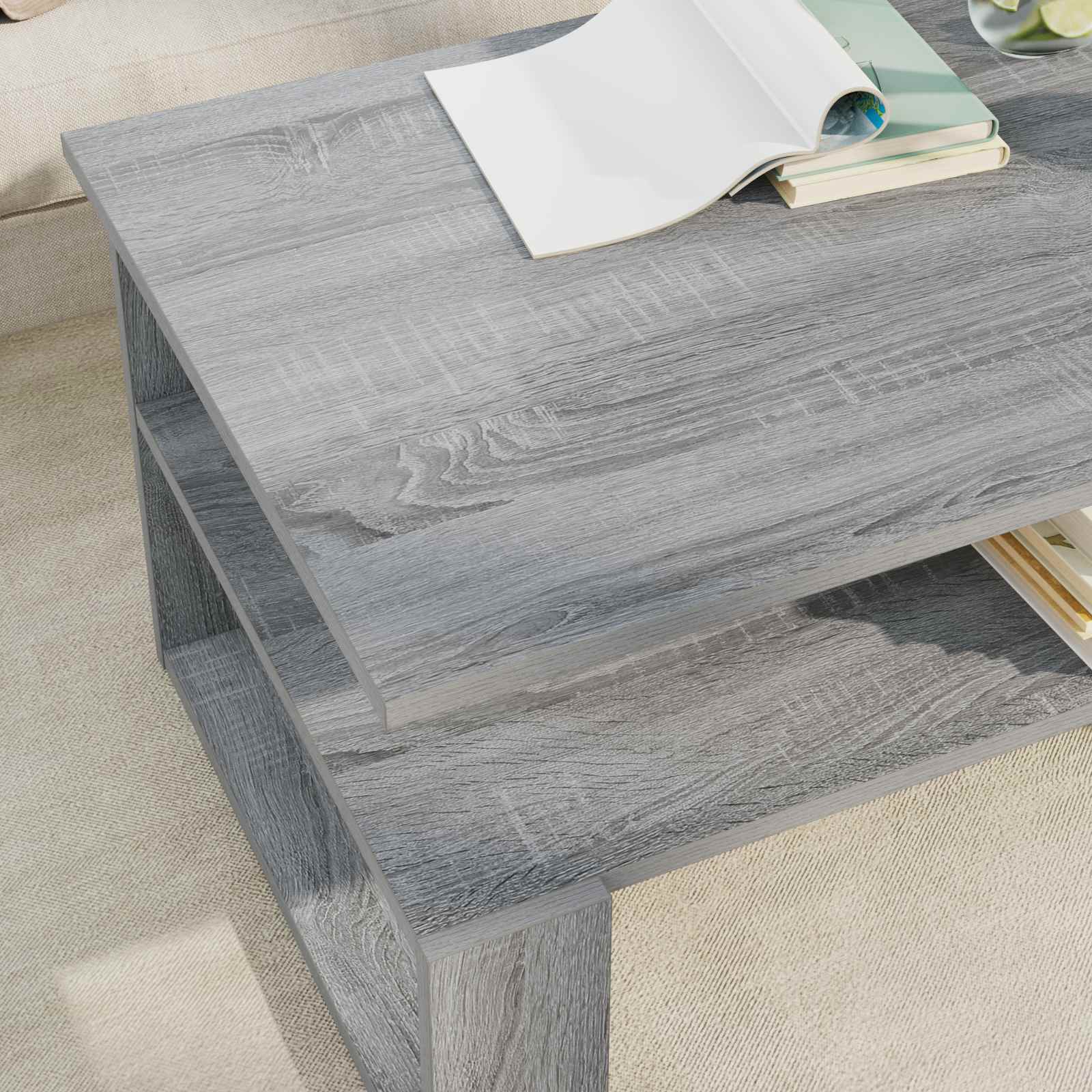 Table basse Gris Sonoma 90 x 50 x 40 cm Bois d'ingénierie - XIOS