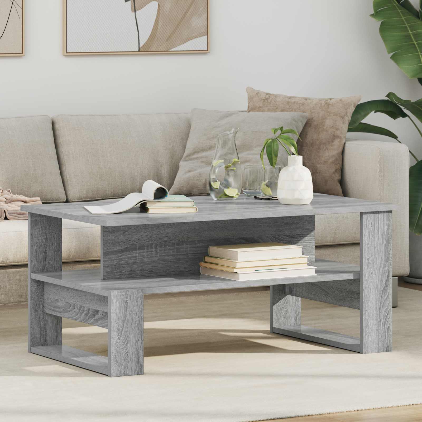 Table basse Gris Sonoma 90 x 50 x 40 cm Bois d'ingénierie - XIOS
