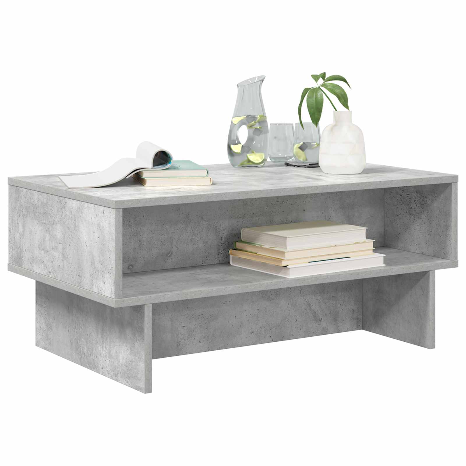 Table basse Gris béton 80 x 46 x 35 cm Bois d'ingénierie - XIOS