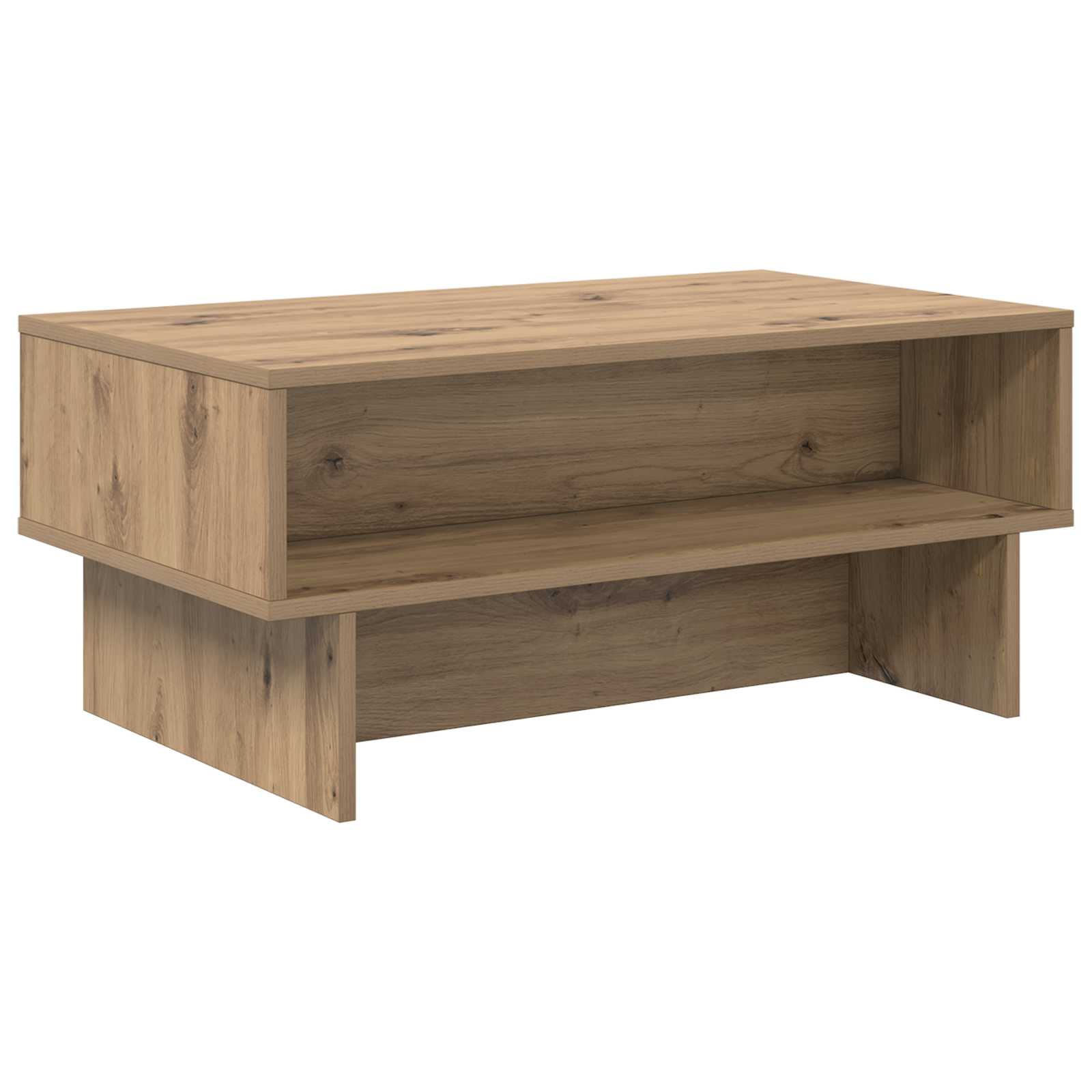 Table basse Chêne artisanal 80 x 46 x 35 cm Bois d'ingénierie - XIOS