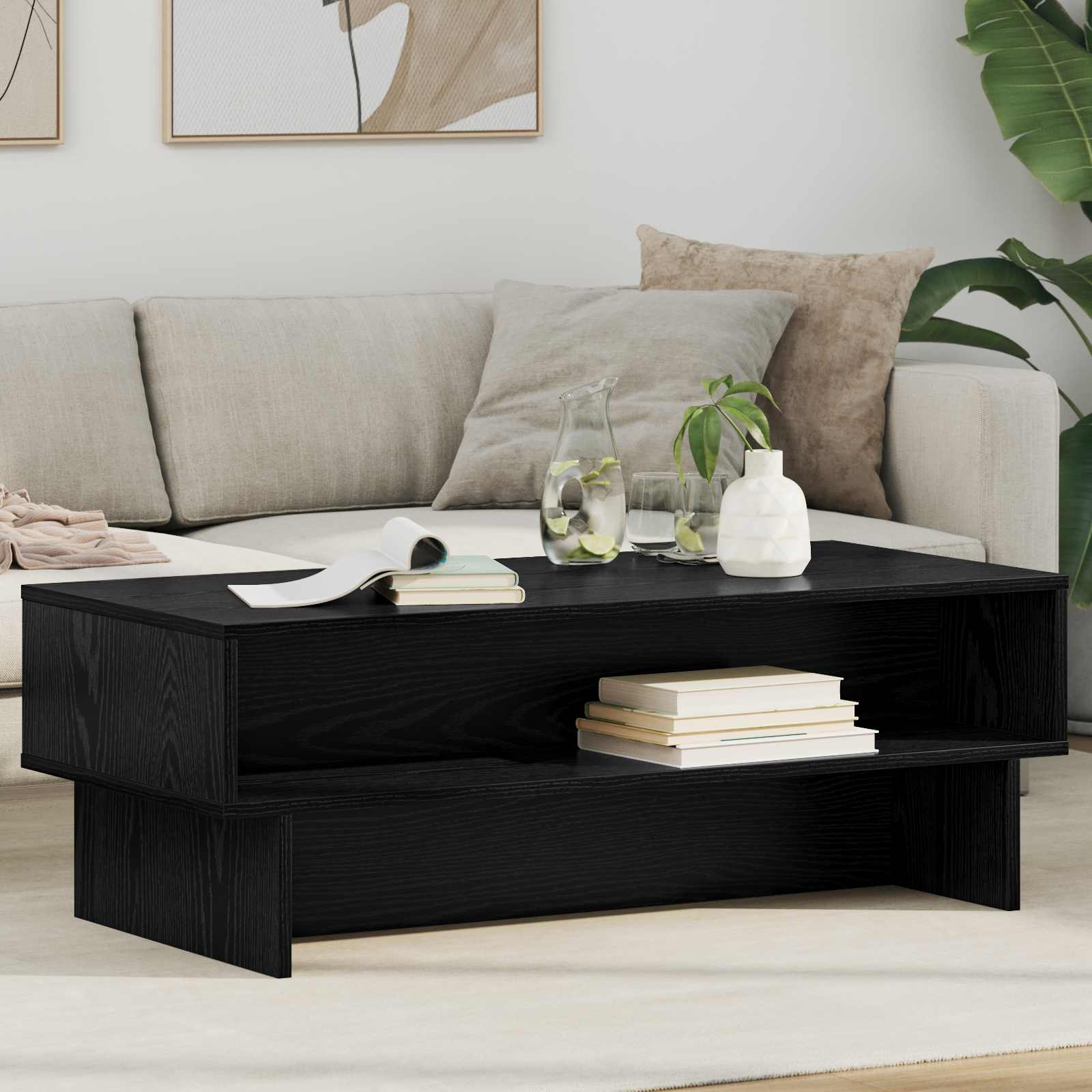 Table basse Chêne noir 100 x 46 x 35 cm Bois d'ingénierie - XIOS
