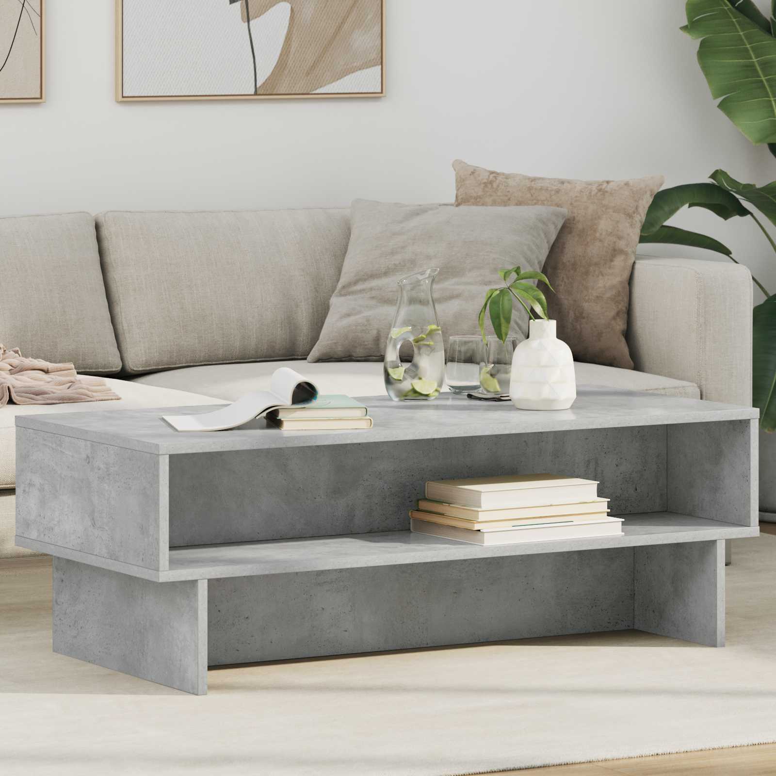 Table basse Gris béton 100 x 46 x 35 cm Bois d'ingénierie - XIOS