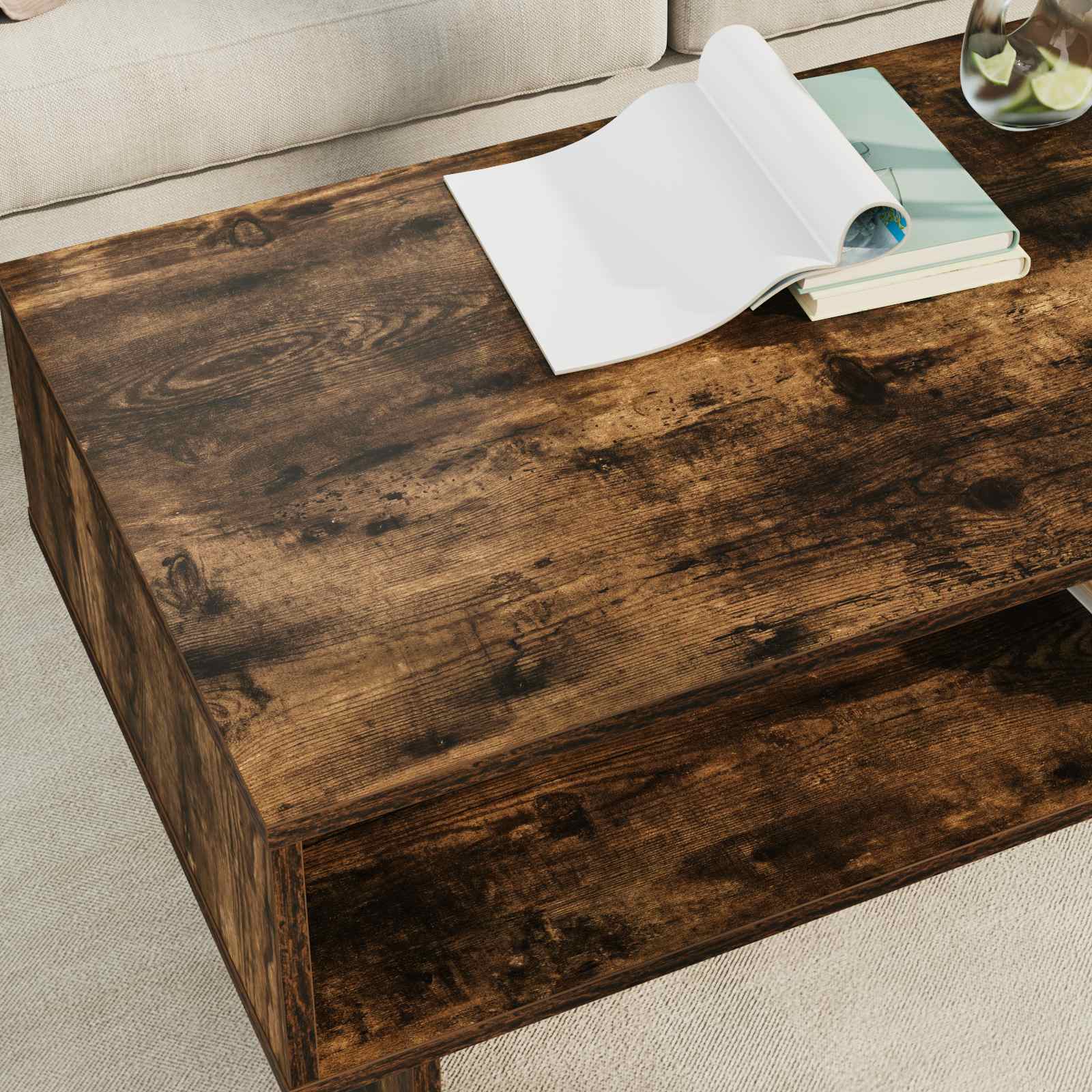 Table basse Chêne fumé 100 x 46 x 35 cm Bois d'ingénierie - XIOS