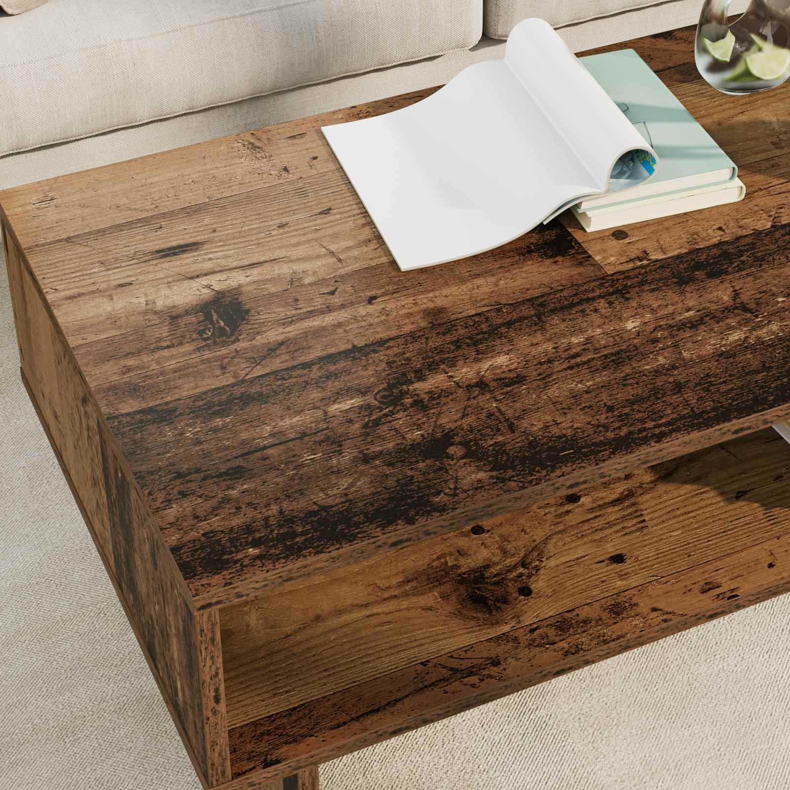 Table basse Bois ancien 100 x 46 x 35 cm Bois d'ingénierie - XIOS