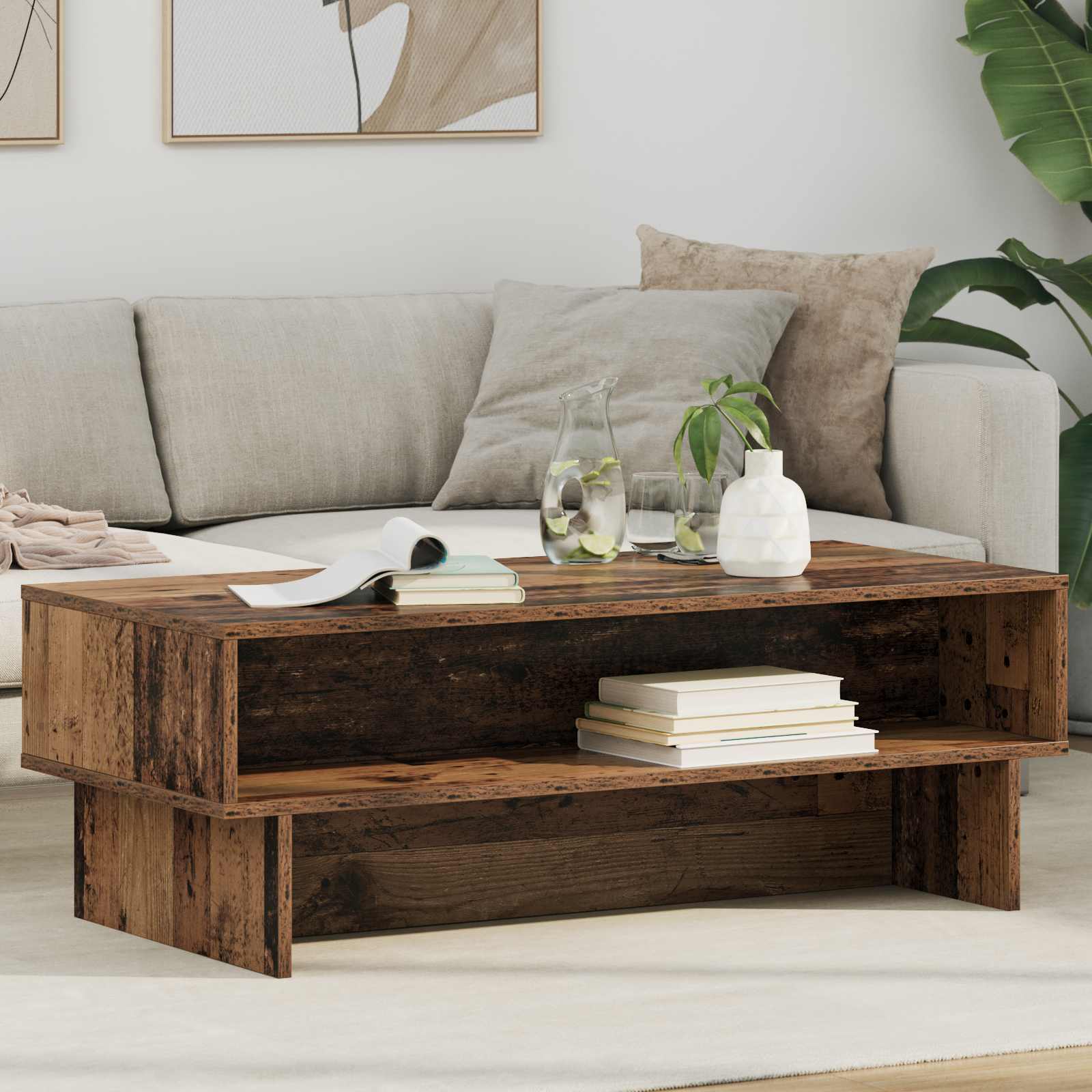 Table basse Bois ancien 100 x 46 x 35 cm Bois d'ingénierie - XIOS