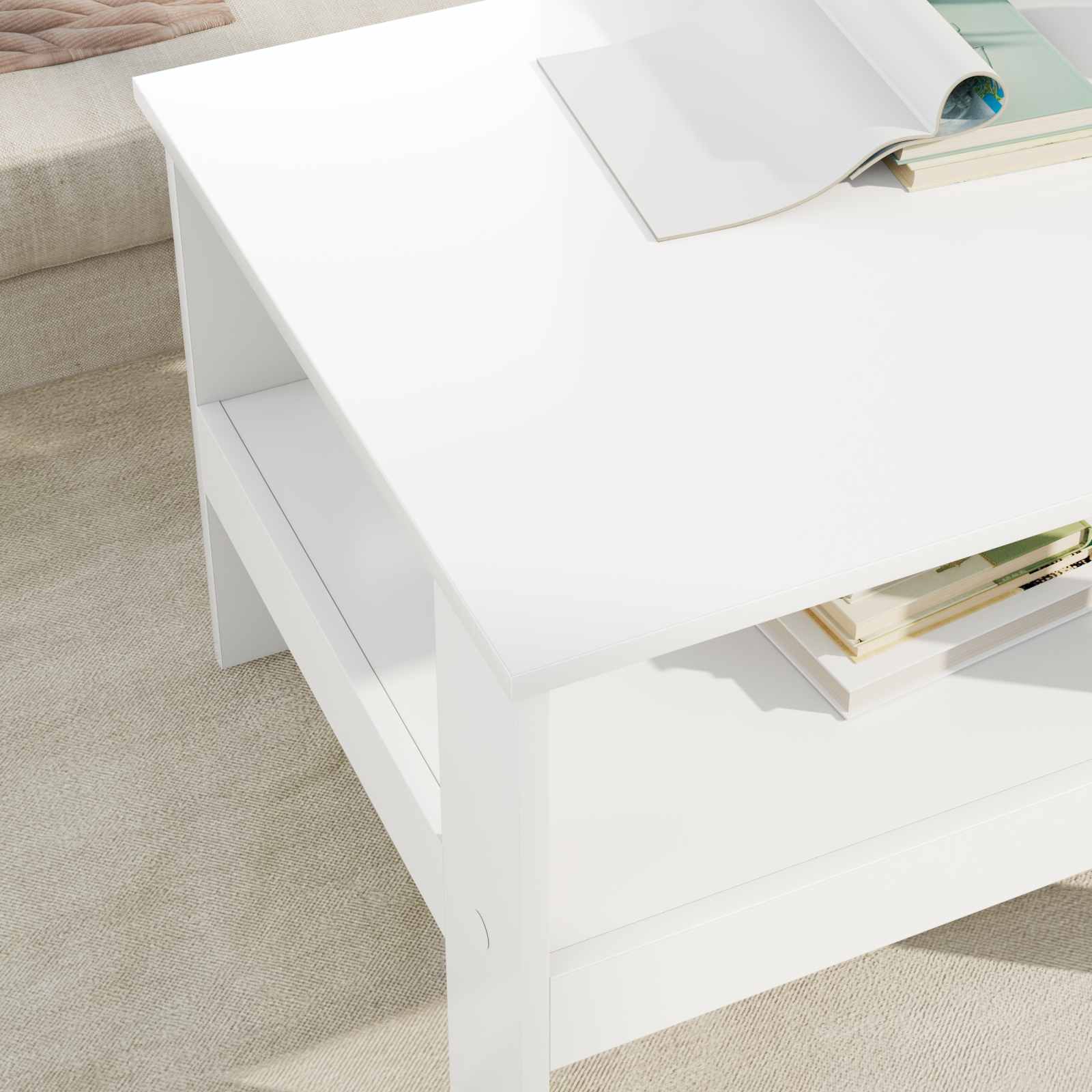 Table basse Blanc 57 x 55 x 45 cm Bois d'ingénierie - XIOS