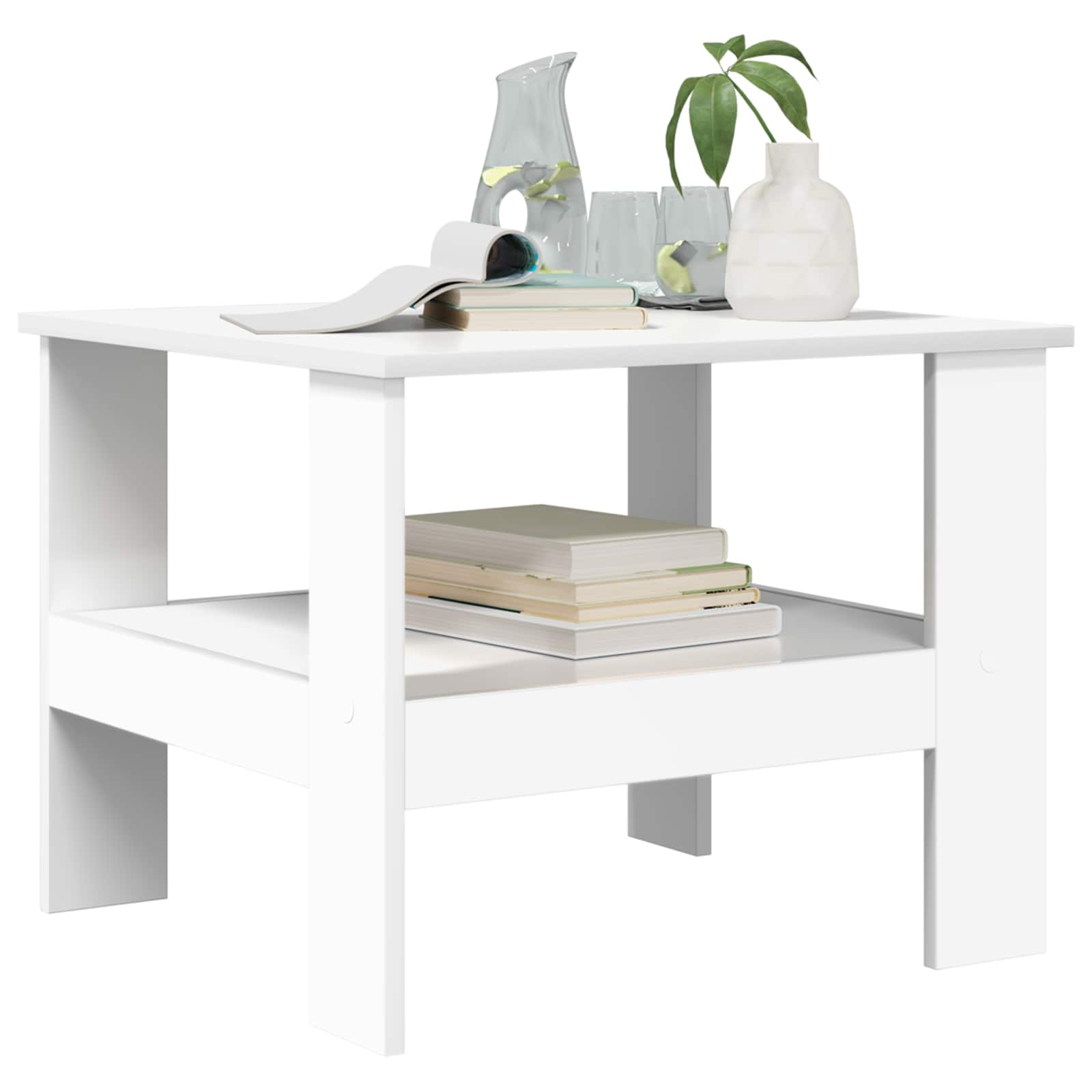 Table basse Blanc 57 x 55 x 45 cm Bois d'ingénierie - XIOS