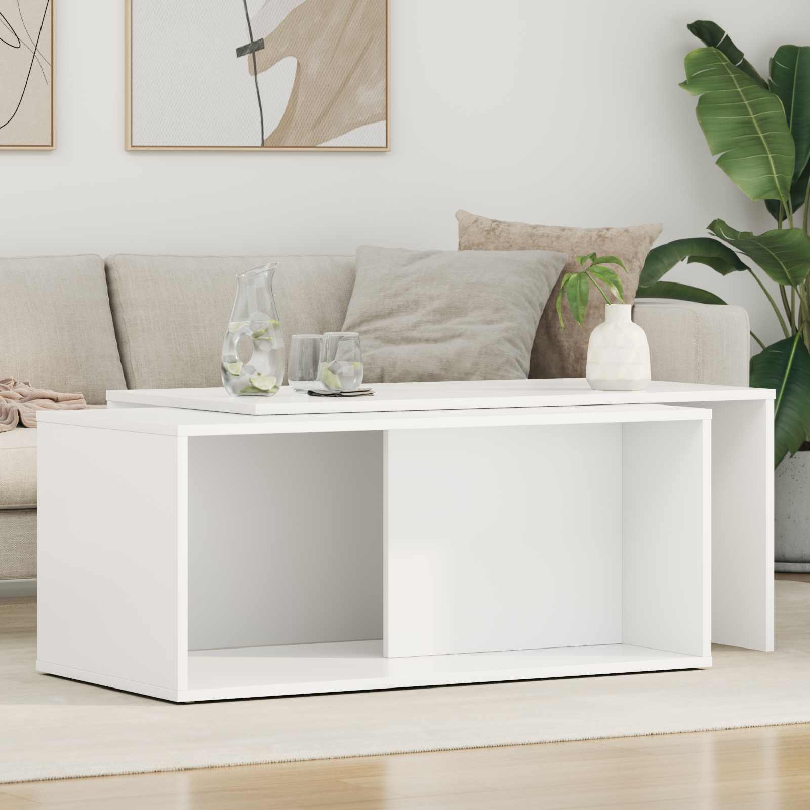 Ensemble de tables basses 2 pcs Blanc Bois d'ingénierie - XIOS