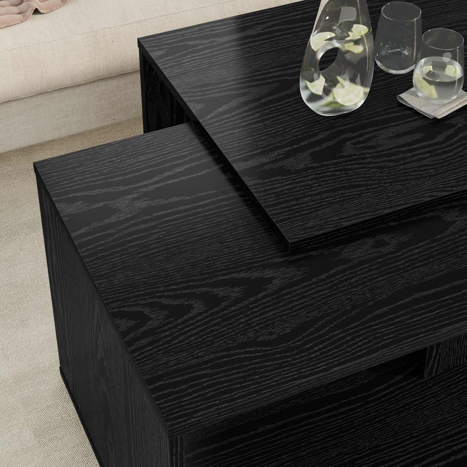 Ensemble de tables basses 2 pcs Chêne noir Bois d'ingénierie - XIOS