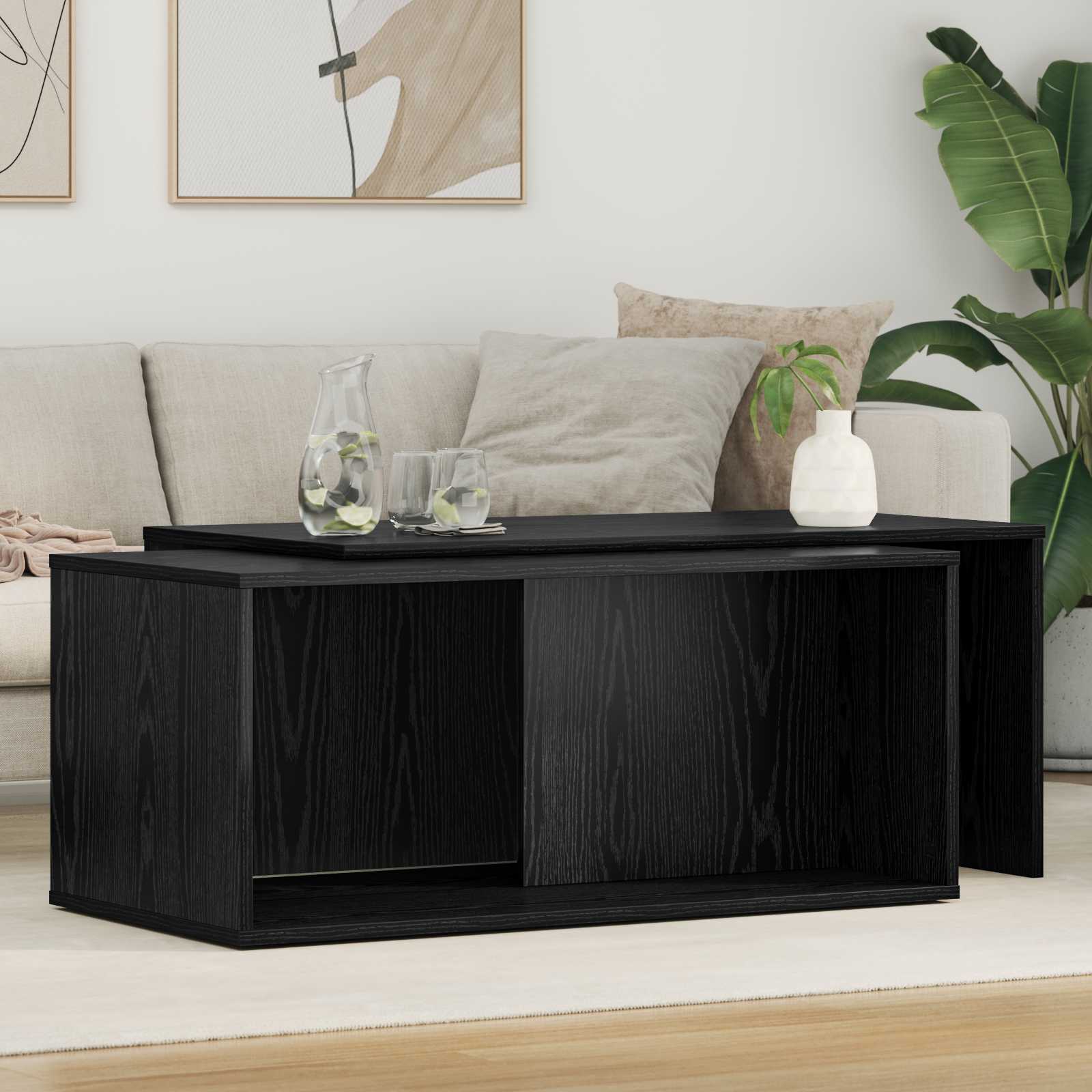 Ensemble de tables basses 2 pcs Chêne noir Bois d'ingénierie - XIOS