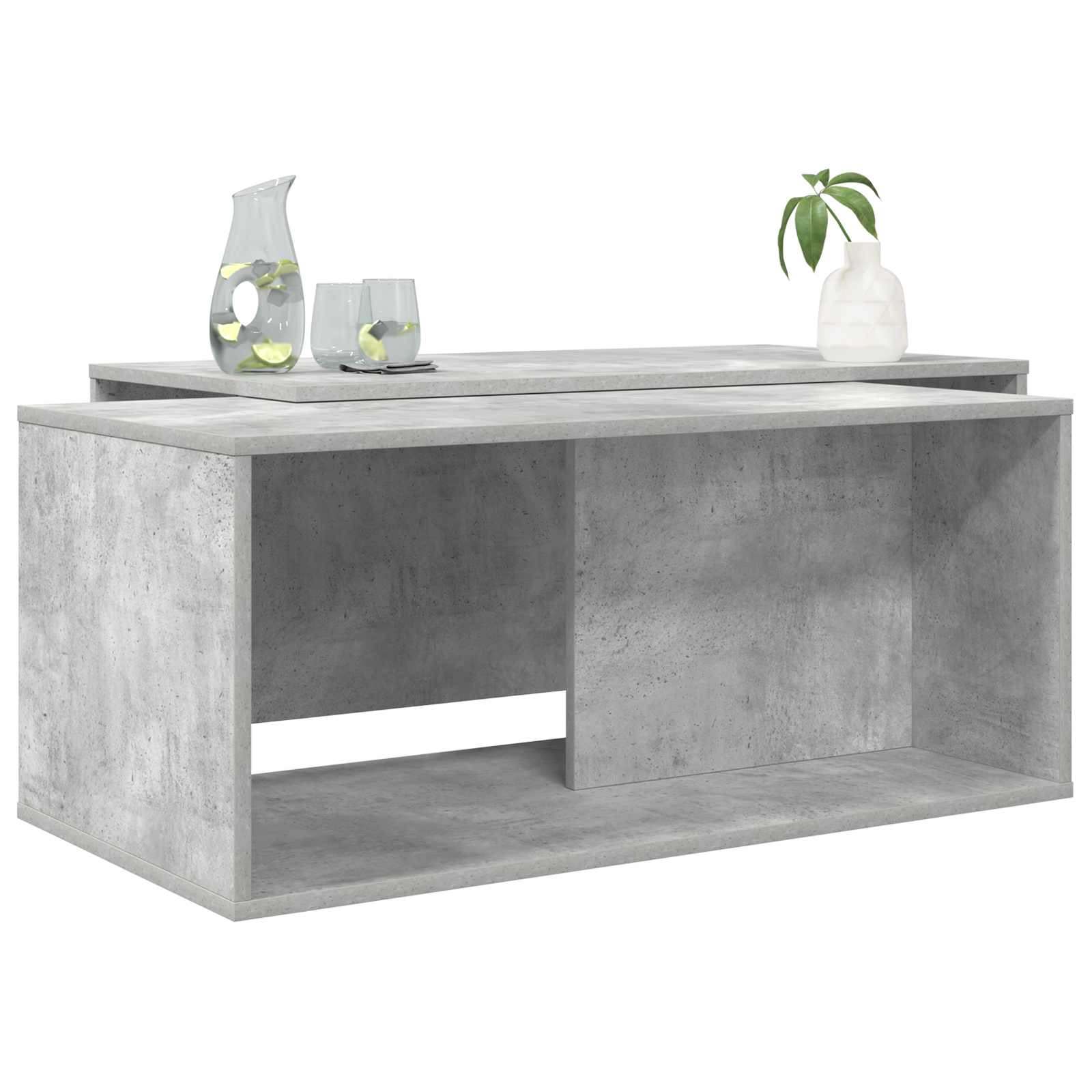Ensemble de tables basses 2 pcs Gris béton Bois d'ingénierie - XIOS