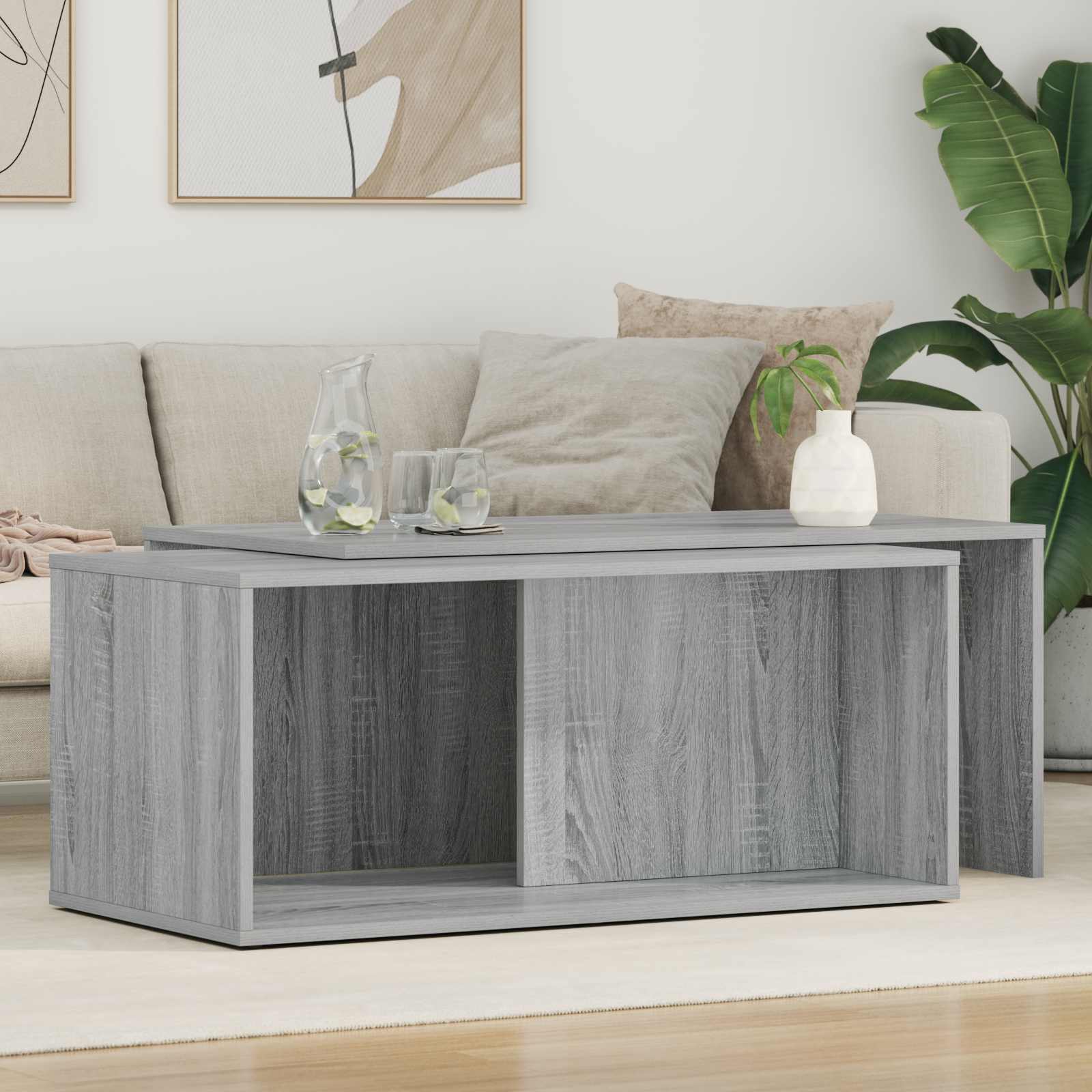 Ensemble de tables basses 2 pcs Gris Sonoma Bois d'ingénierie - XIOS