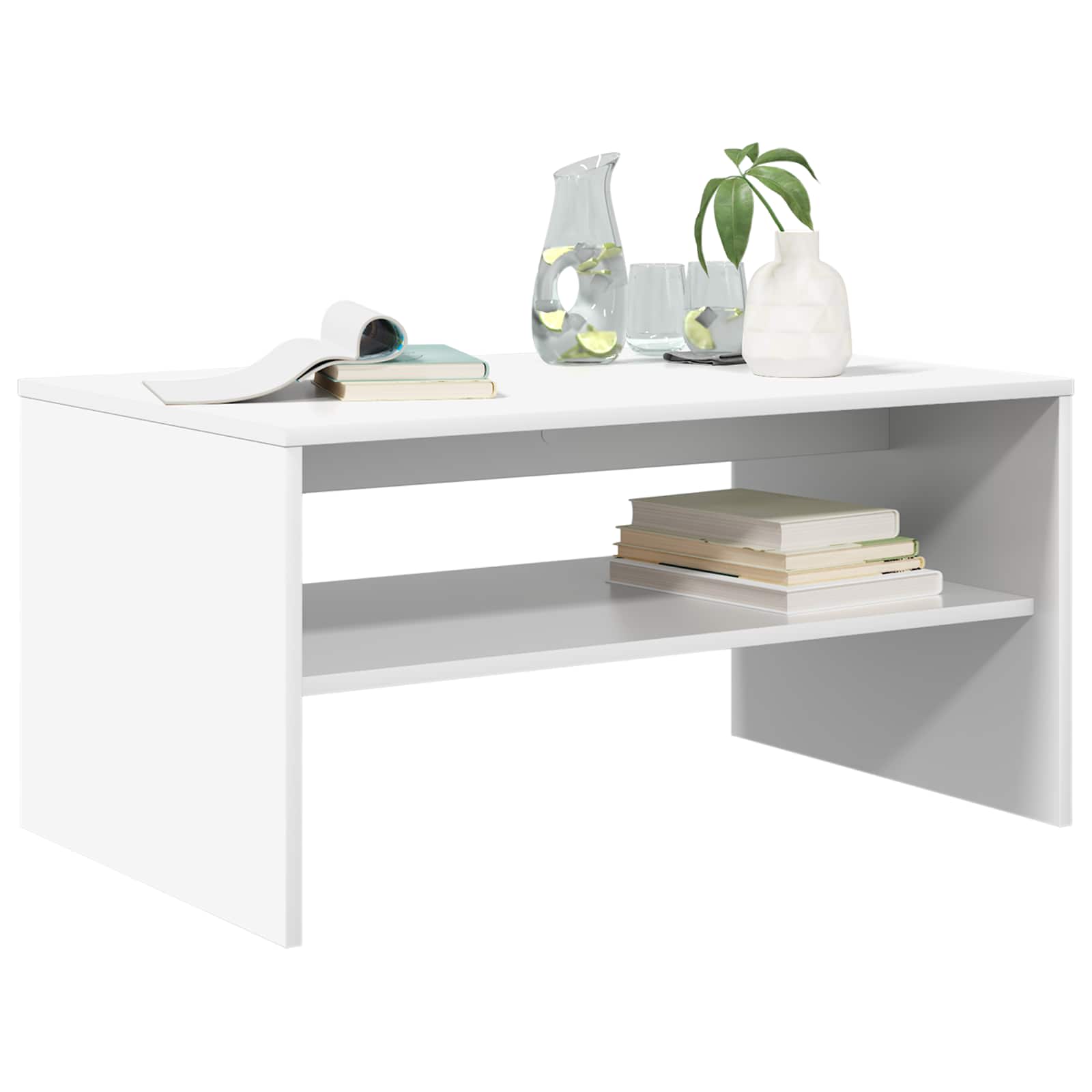 Table basse Blanc 80 x 50 x 40 cm Bois d'ingénierie - XIOS