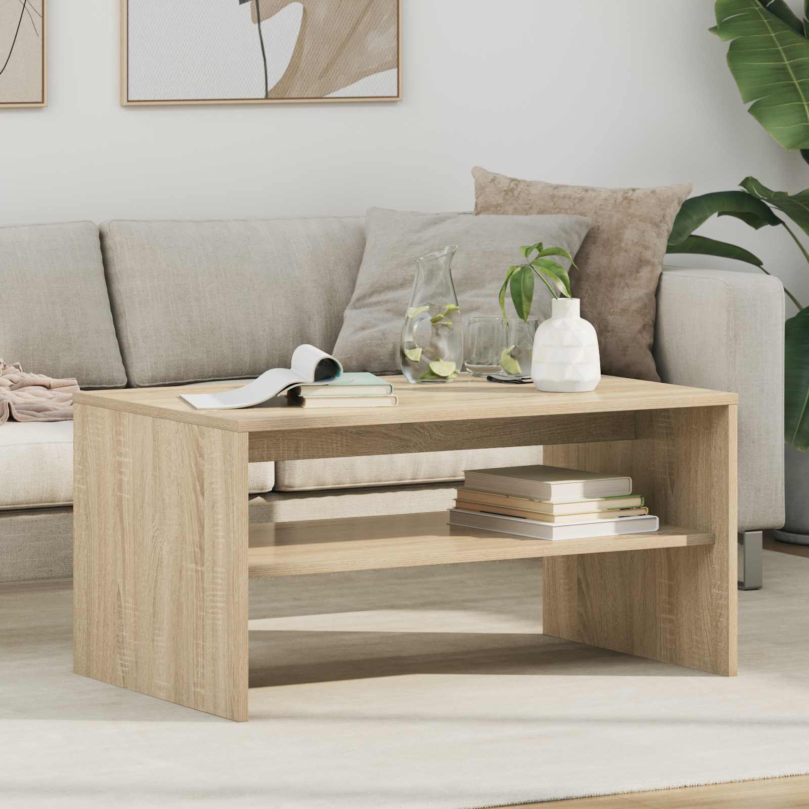 Table basse Chêne Sonoma 80 x 50 x 40 cm Bois d'ingénierie - XIOS