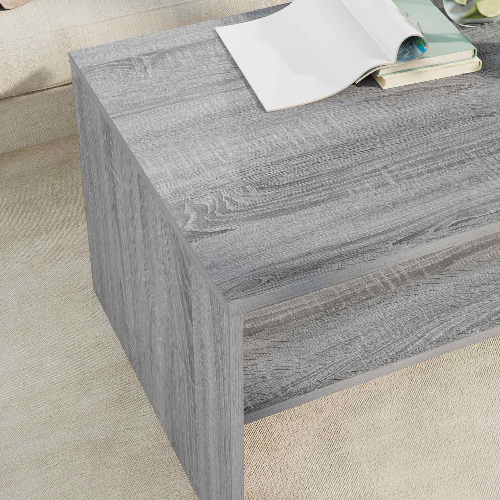 Table basse Gris Sonoma 80 x 50 x 40 cm Bois d'ingénierie