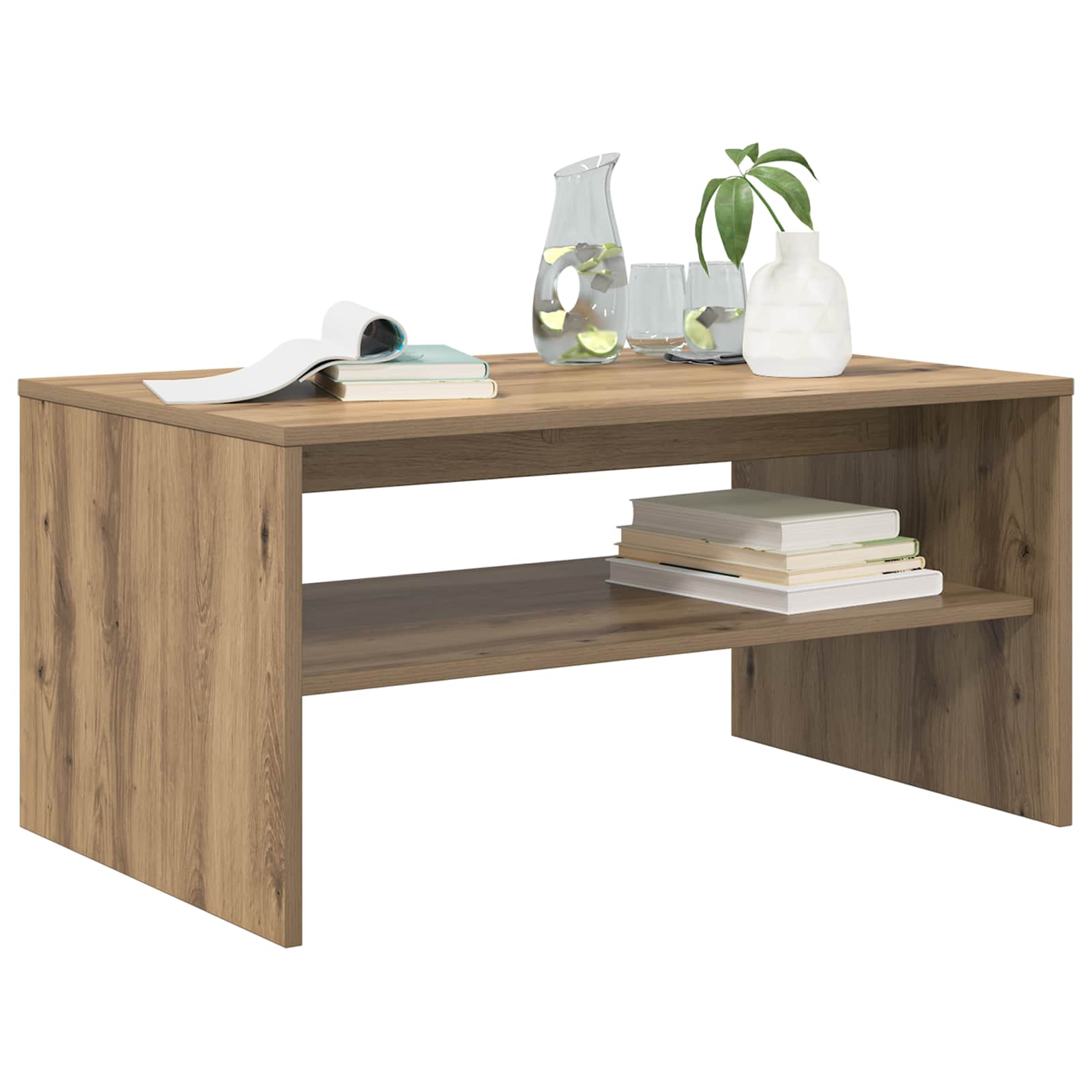 Table basse Chêne artisanal 80 x 50 x 40 cm Bois d'ingénierie - XIOS