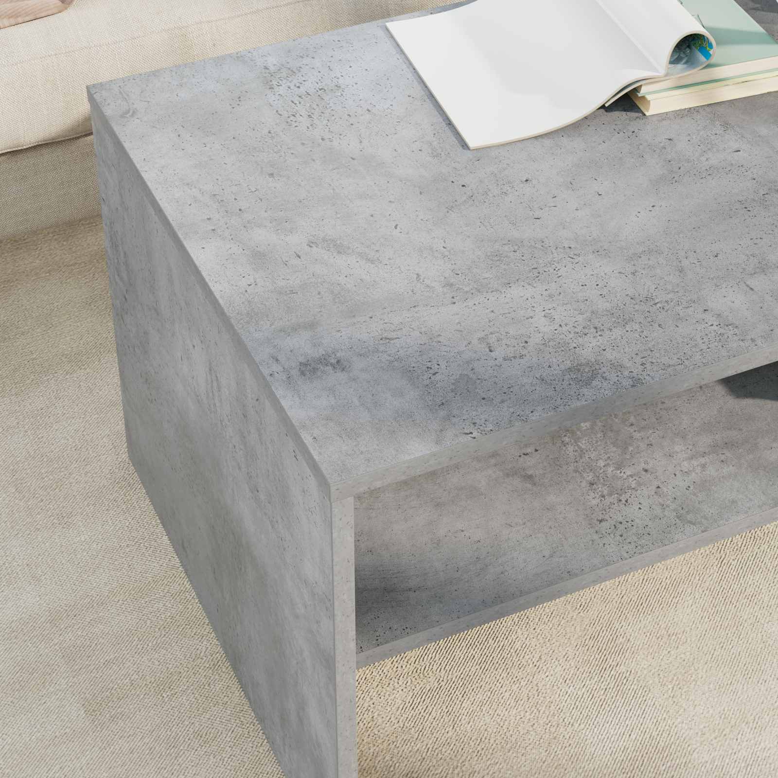 Table basse Gris béton 100 x 50 x 40 cm Bois d'ingénierie - XIOS