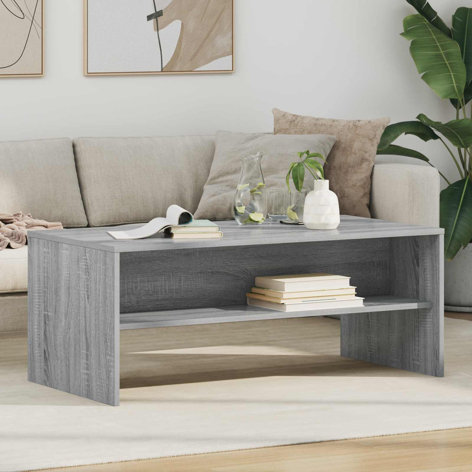 Table basse Gris Sonoma 100 x 50 x 40 cm Bois d'ingénierie - XIOS