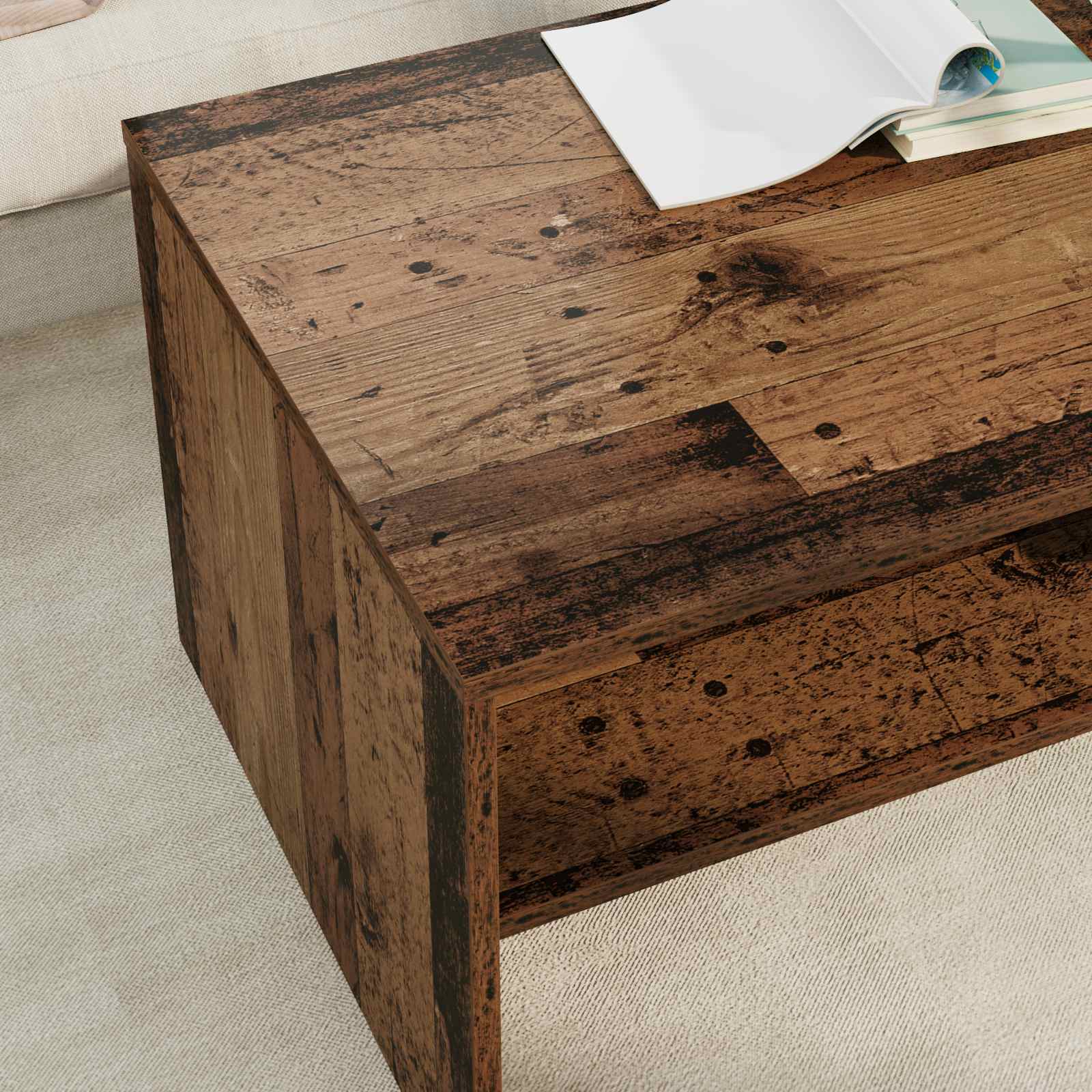 Table basse Bois ancien 100 x 50 x 40 cm Bois d'ingénierie - XIOS