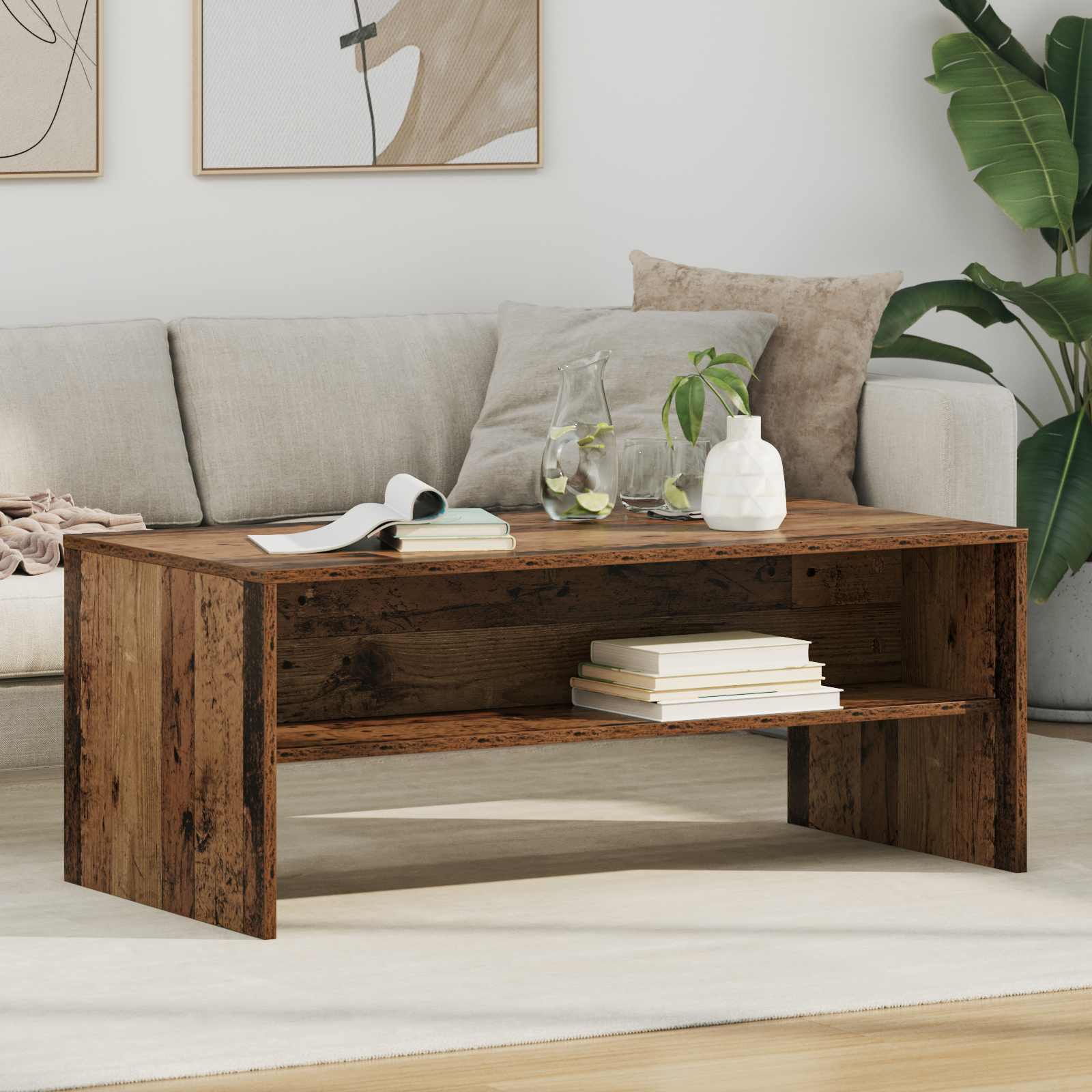 Table basse Bois ancien 100 x 50 x 40 cm Bois d'ingénierie - XIOS