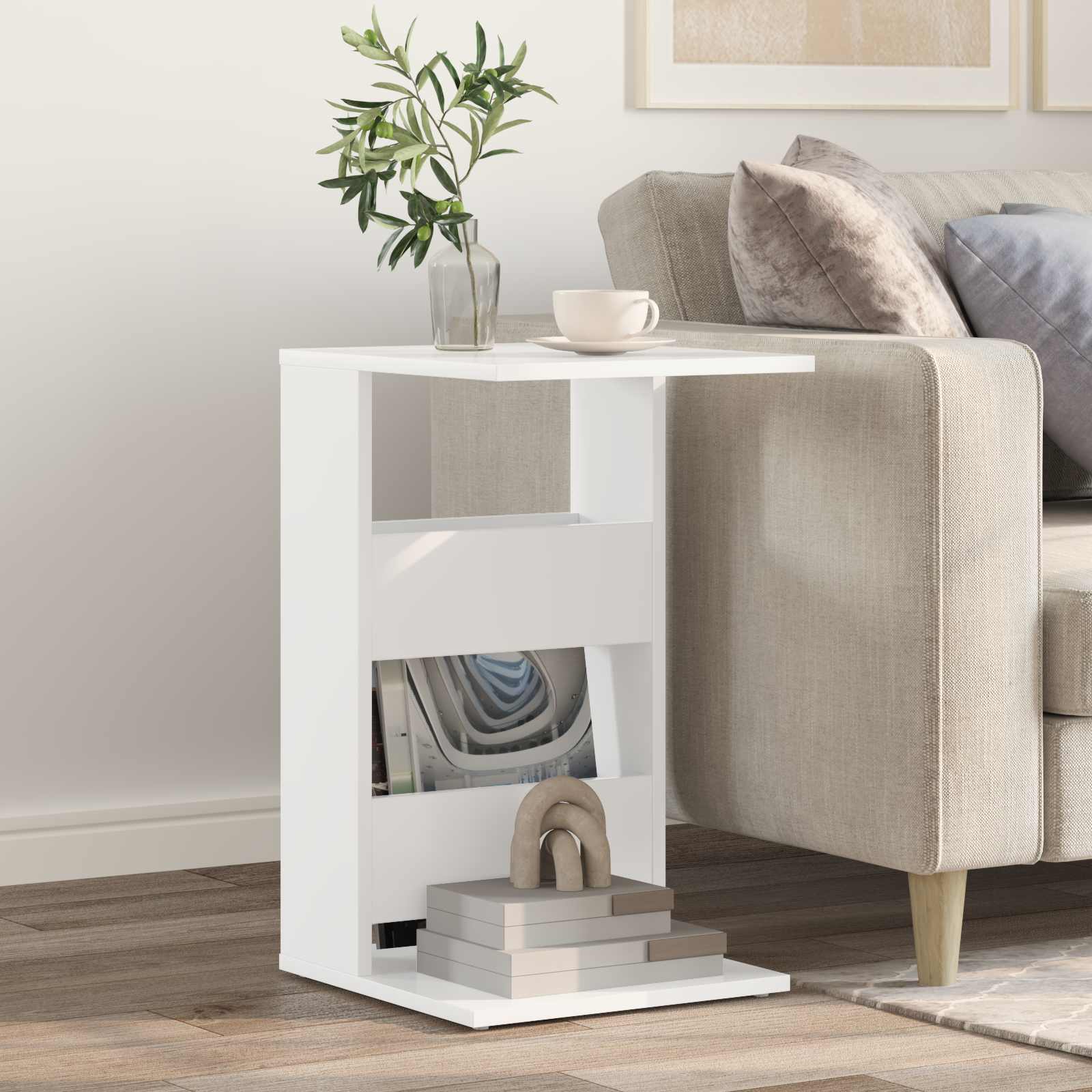 Table d'appoint Blanc 40 x 35 x 60,5 cm Bois d'ingénierie - XIOS