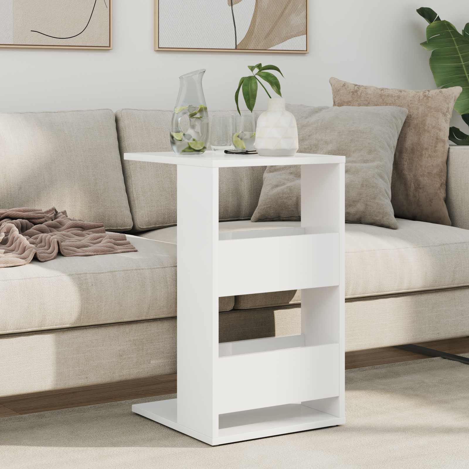Table d'appoint Blanc 40 x 35 x 60,5 cm Bois d'ingénierie - XIOS