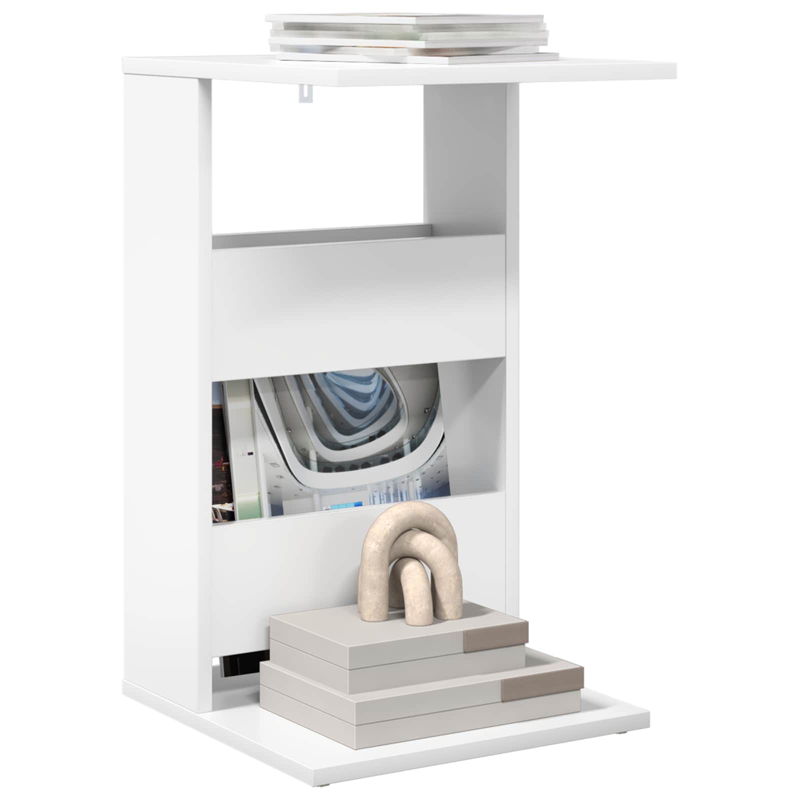 Table d'appoint Blanc 40 x 35 x 60,5 cm Bois d'ingénierie - XIOS