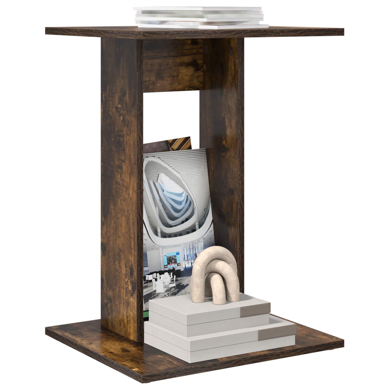 Table d'appoint Chêne fumé 45 x 40 x 62,5 cm Bois d'ingénierie - XIOS