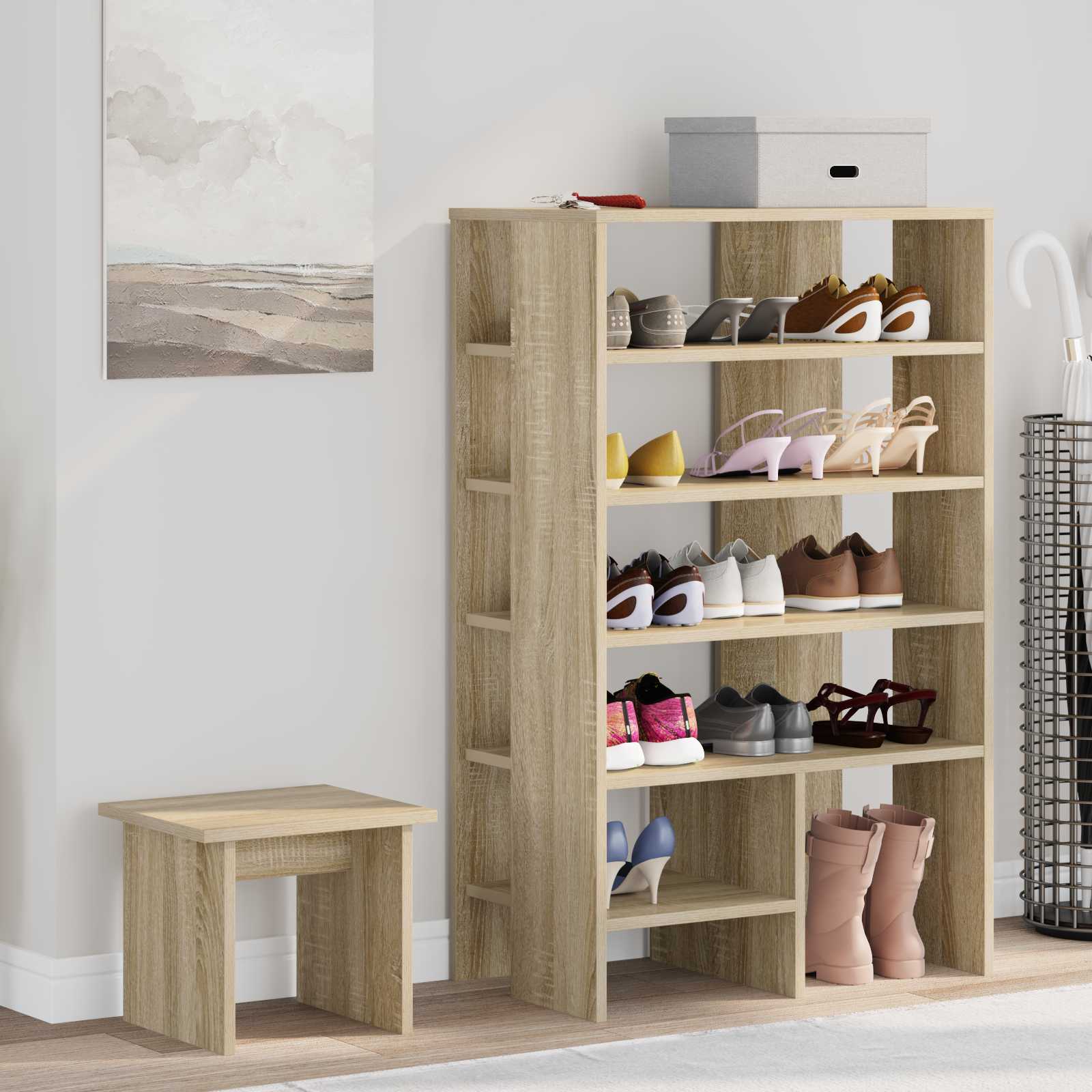 Cabinet à chaussures 2 pcs Chêne Sonoma Bois d'ingénierie - XIOS