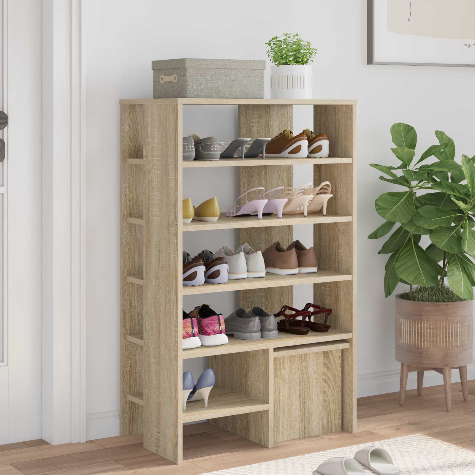 Cabinet à chaussures 2 pcs Chêne Sonoma Bois d'ingénierie - XIOS