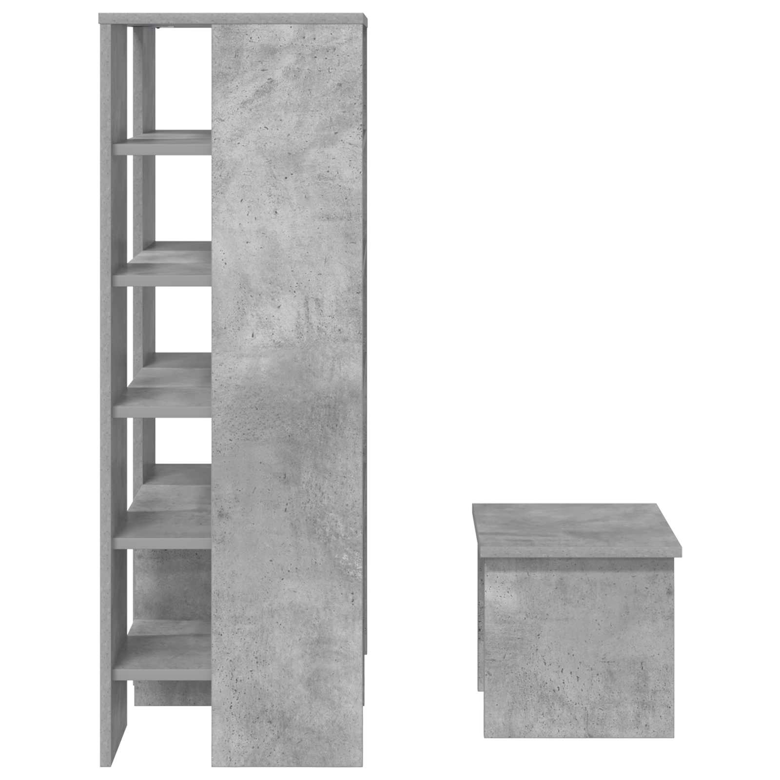 Cabinet à chaussures 2 pcs Gris béton Bois d'ingénierie - XIOS