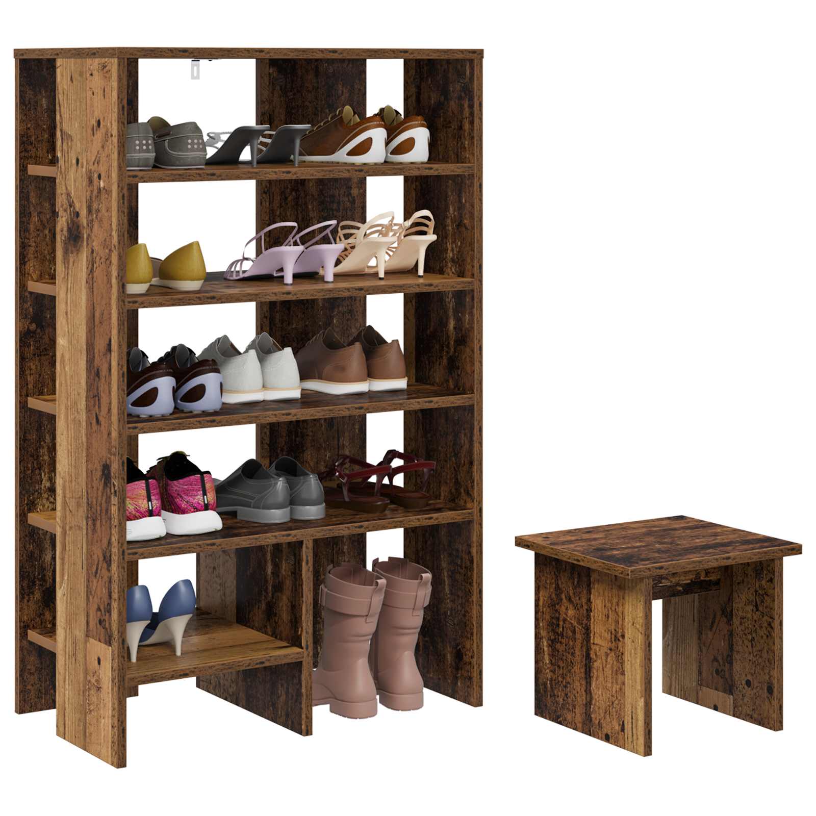 Cabinet à chaussures 2 pcs Bois ancien Bois d'ingénierie - XIOS