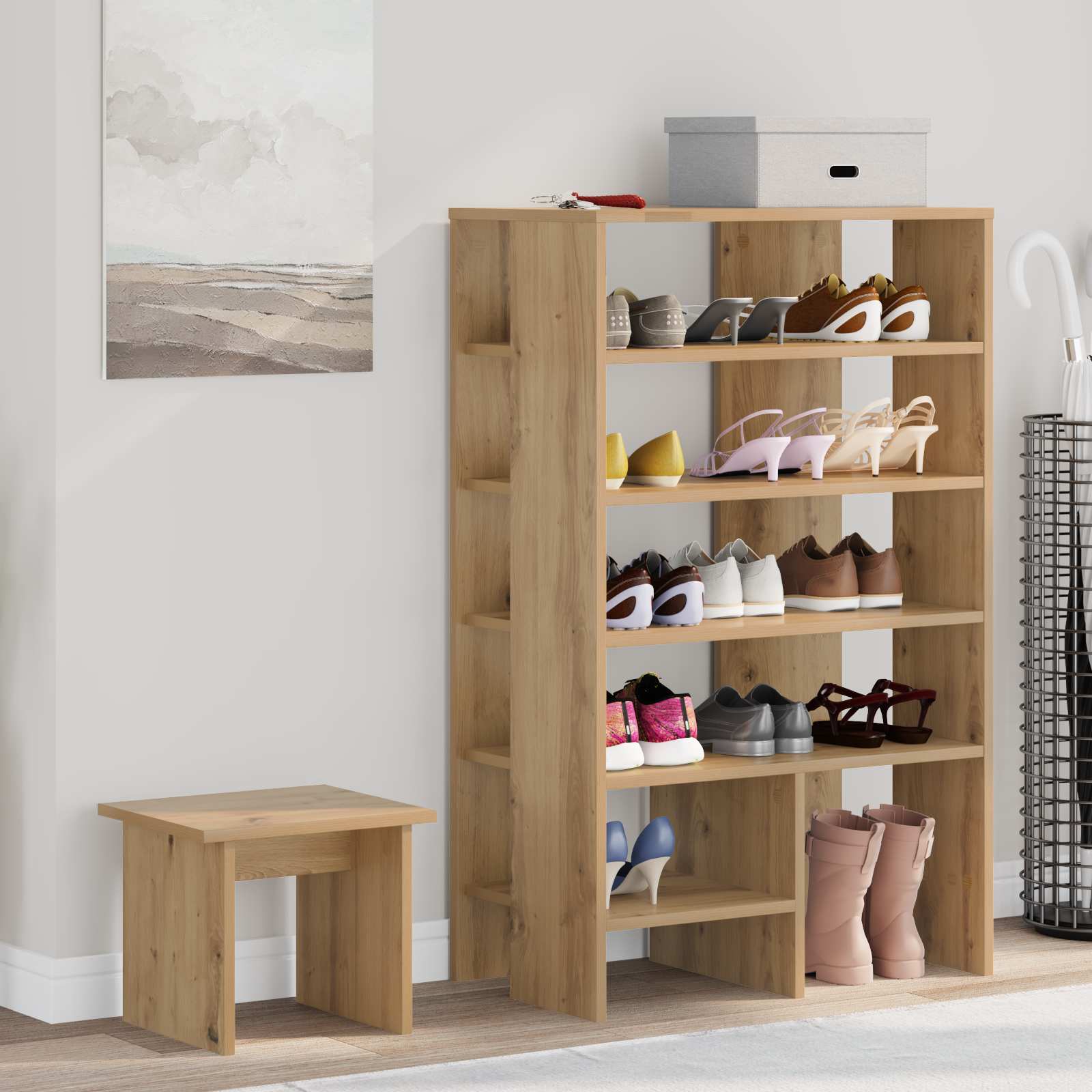 Cabinet à chaussures 2 pcs Chêne artisanal Bois d'ingénierie - XIOS