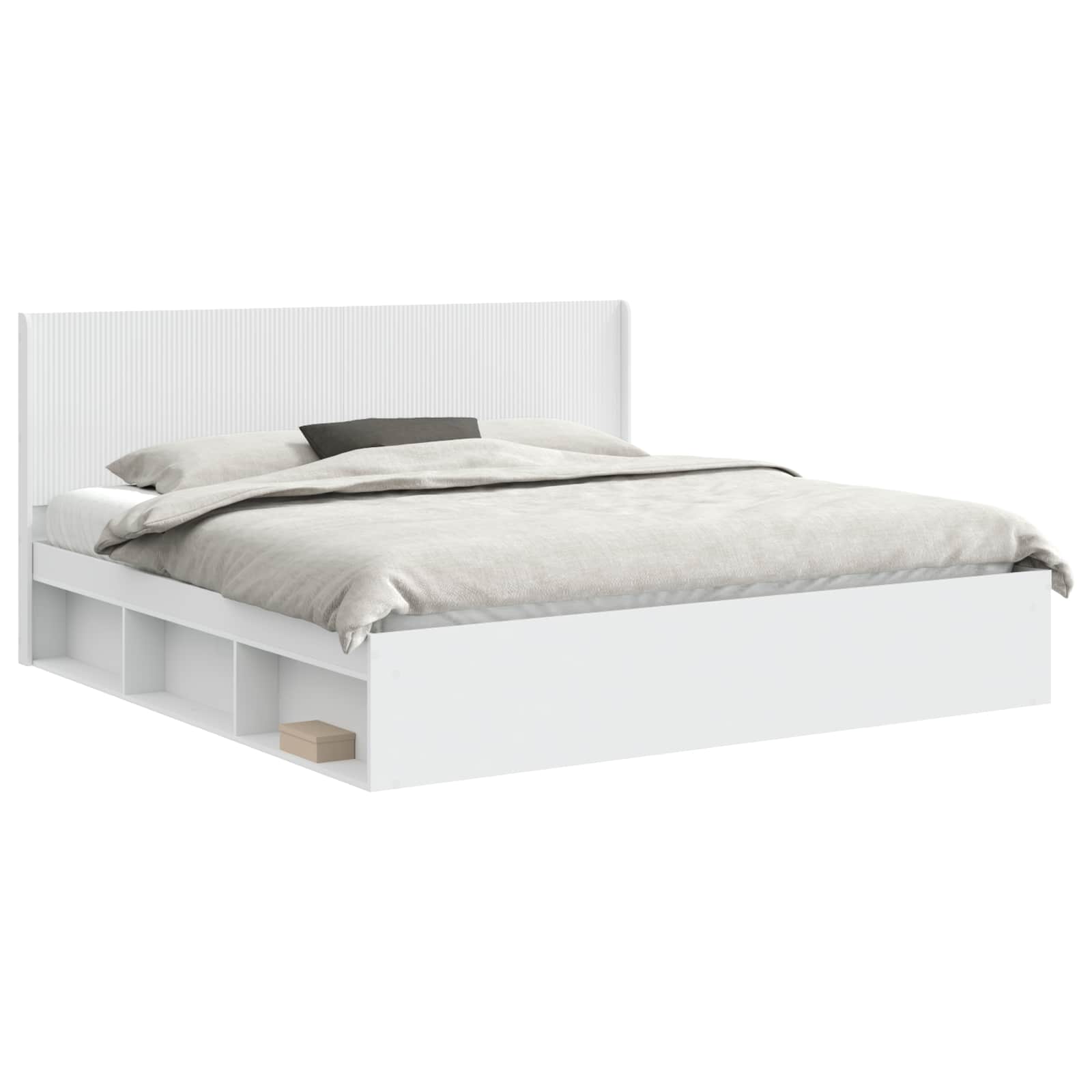 Cadre de lit avec rangement et tête de lit 3 pcs - XIOS
