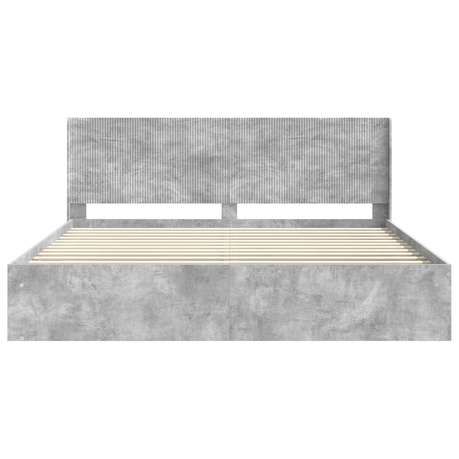 Cadre de lit avec rangement et tête de lit Gris béton - XIOS