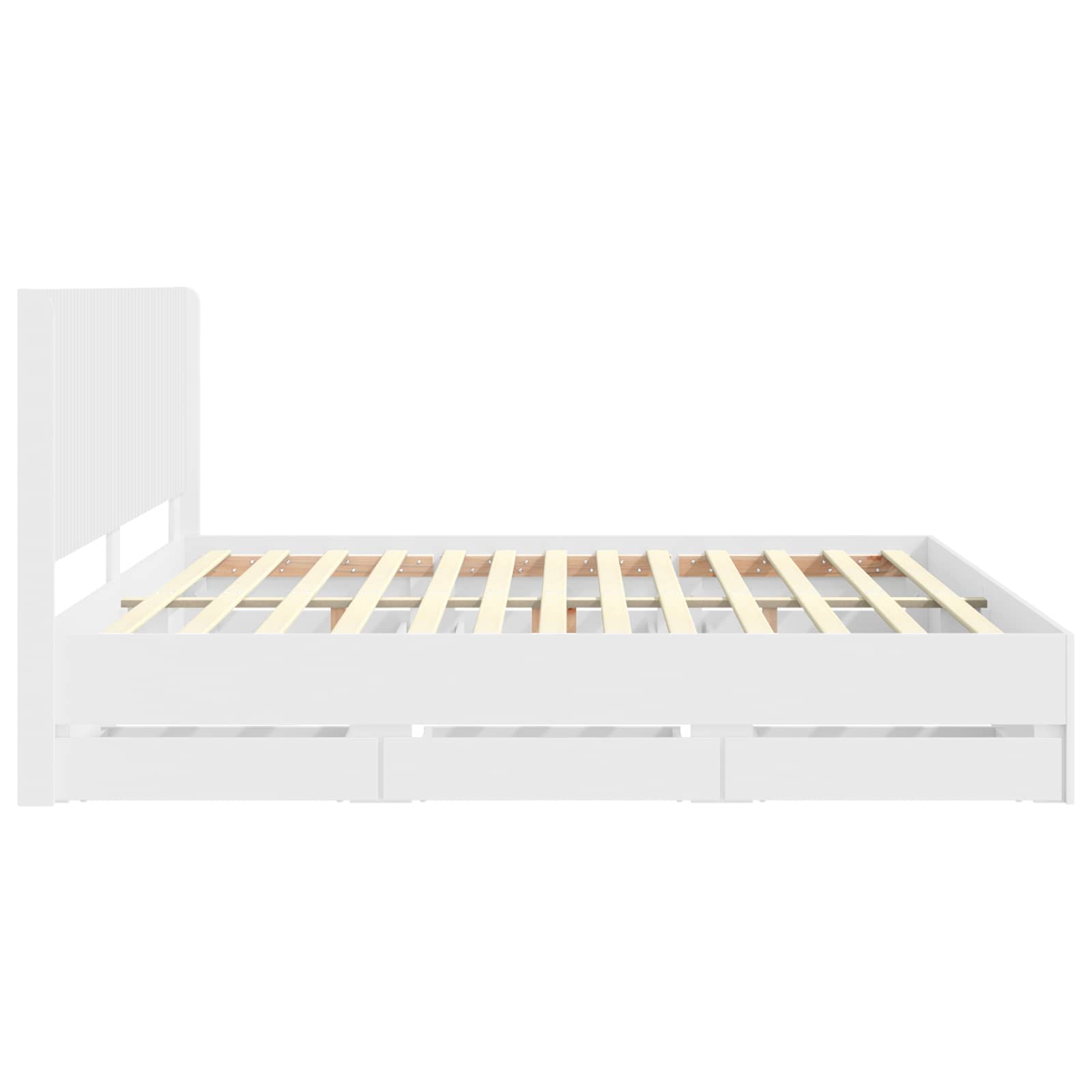 Cadre de lit avec rangement et tête de lit Blanc 180 x 200 cm - XIOS
