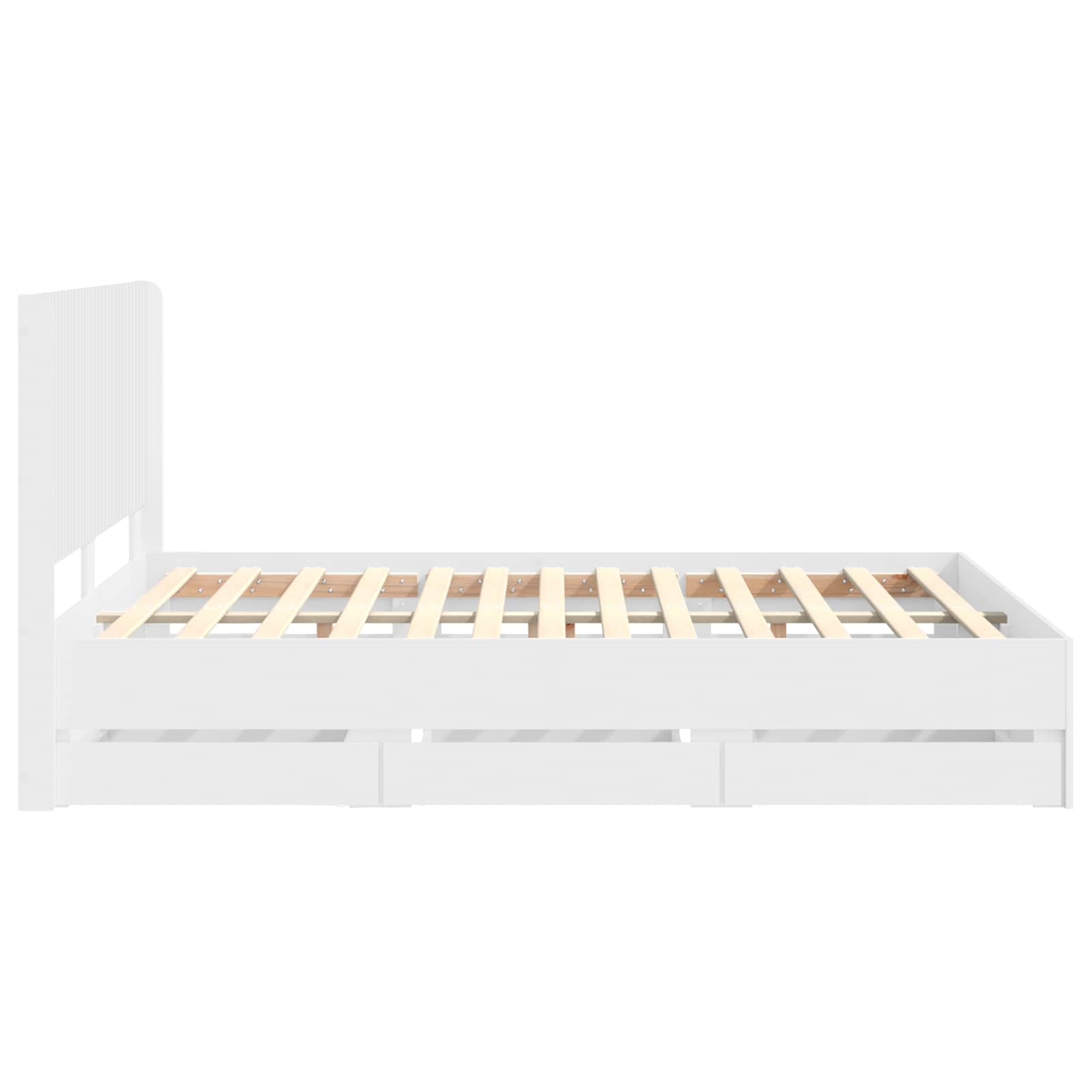 Cadre de lit avec rangement et tête de lit Blanc 160 x 200 cm - XIOS