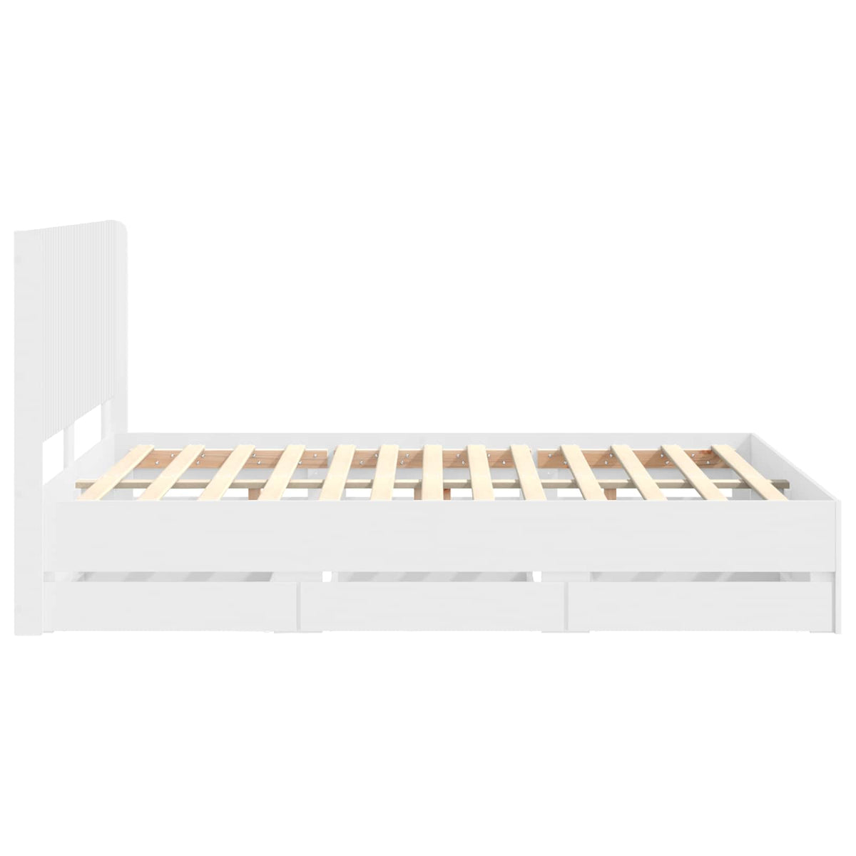 Cadre de lit avec rangement et tête de lit Blanc 150 x 200 cm