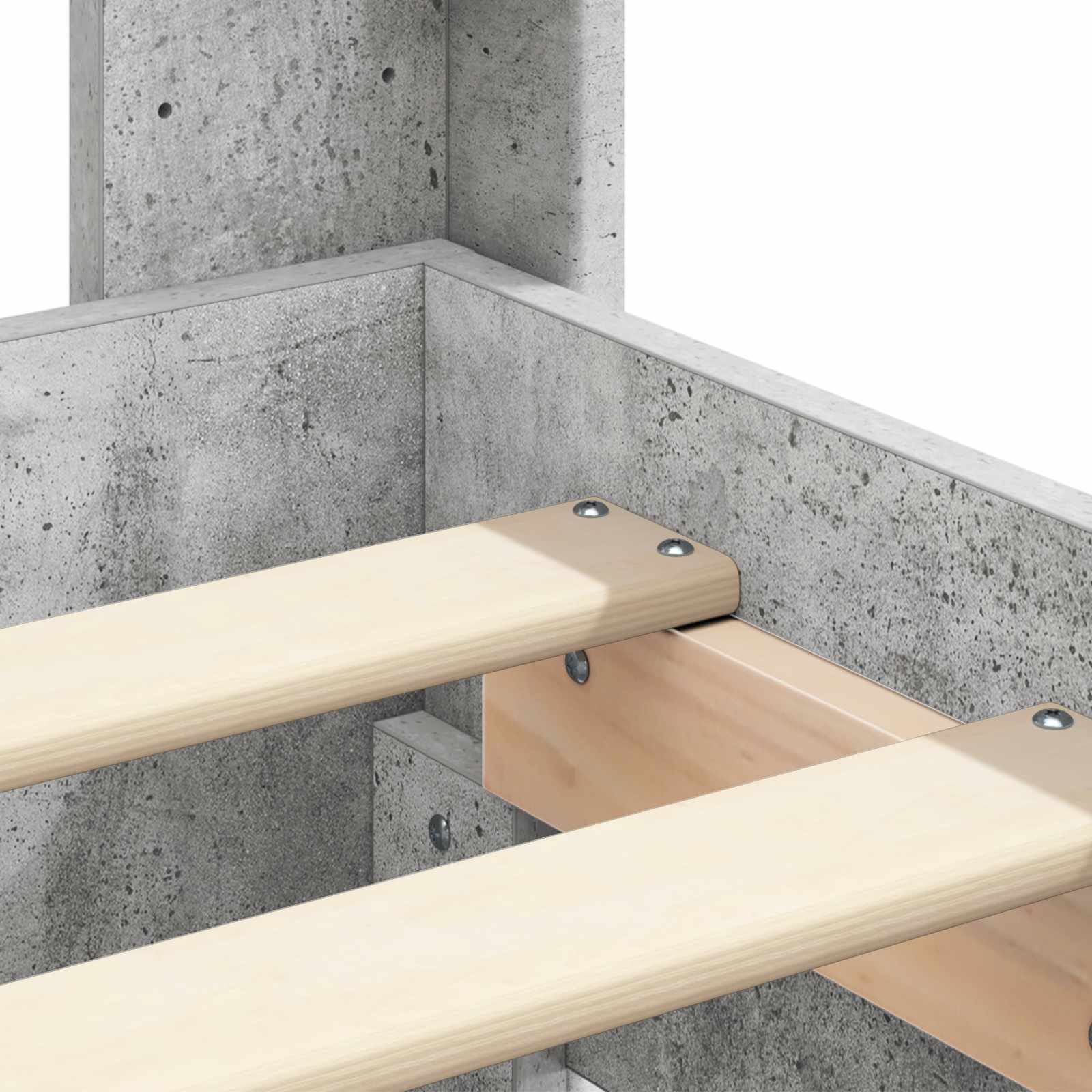 Cadre de lit avec rangement et tête de lit Gris béton - XIOS