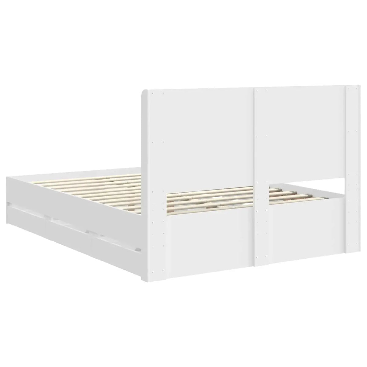 Cadre de lit avec rangement et tête de lit Blanc 140 x 190 cm - XIOS