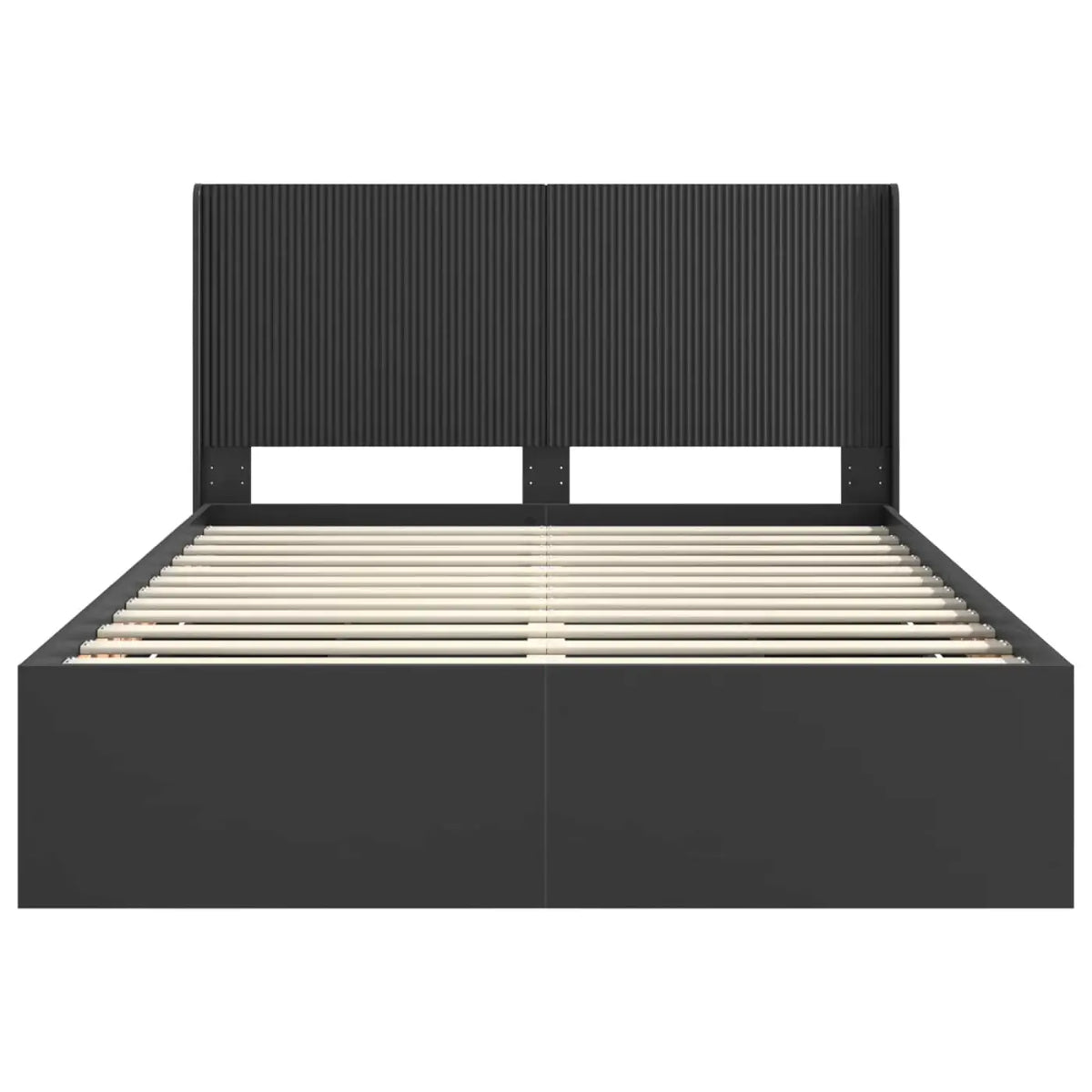 Cadre de lit avec rangement et tête de lit Noir 120 x 190 cm - XIOS