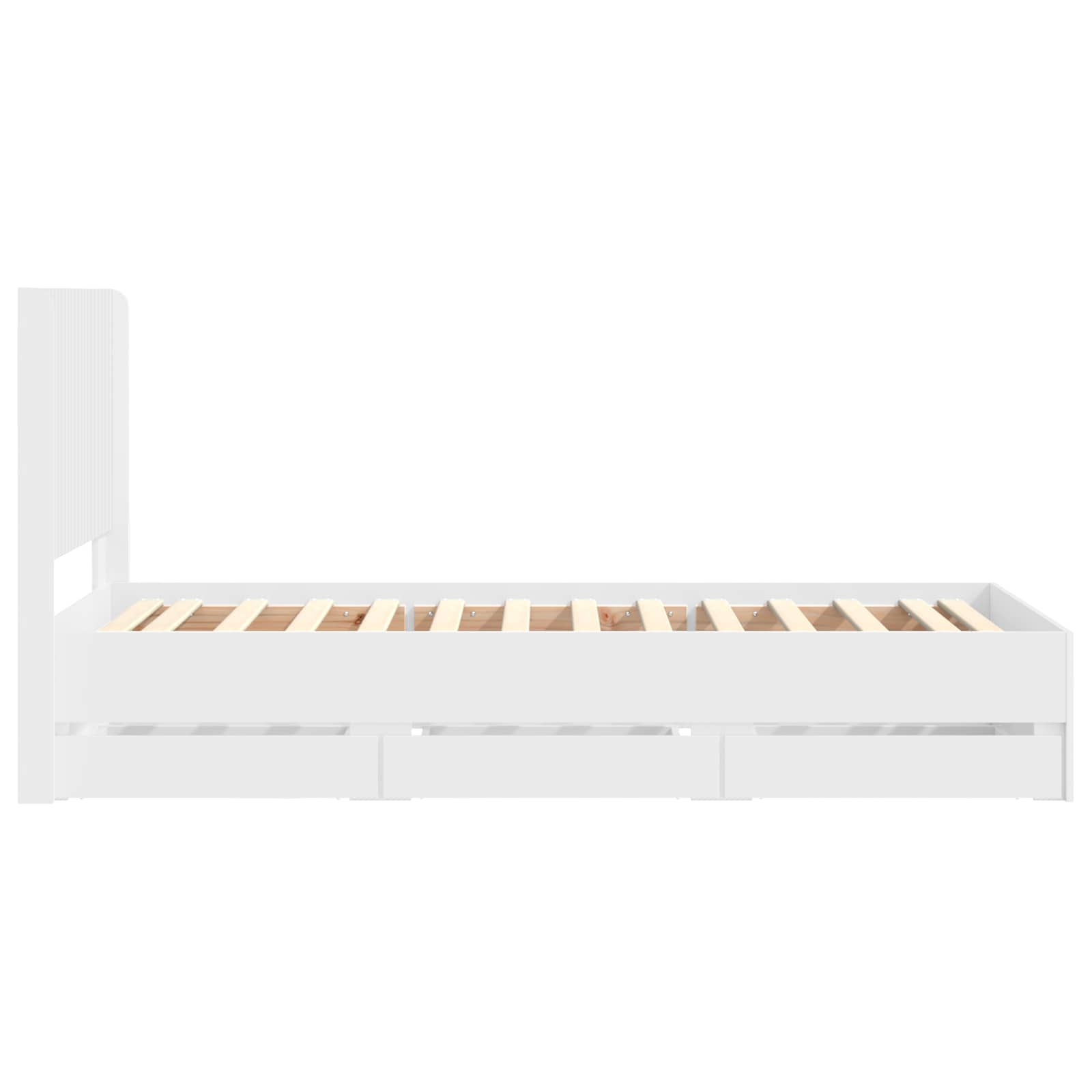 Cadre de lit avec rangement et tête de lit Blanc 100 x 200 cm - XIOS