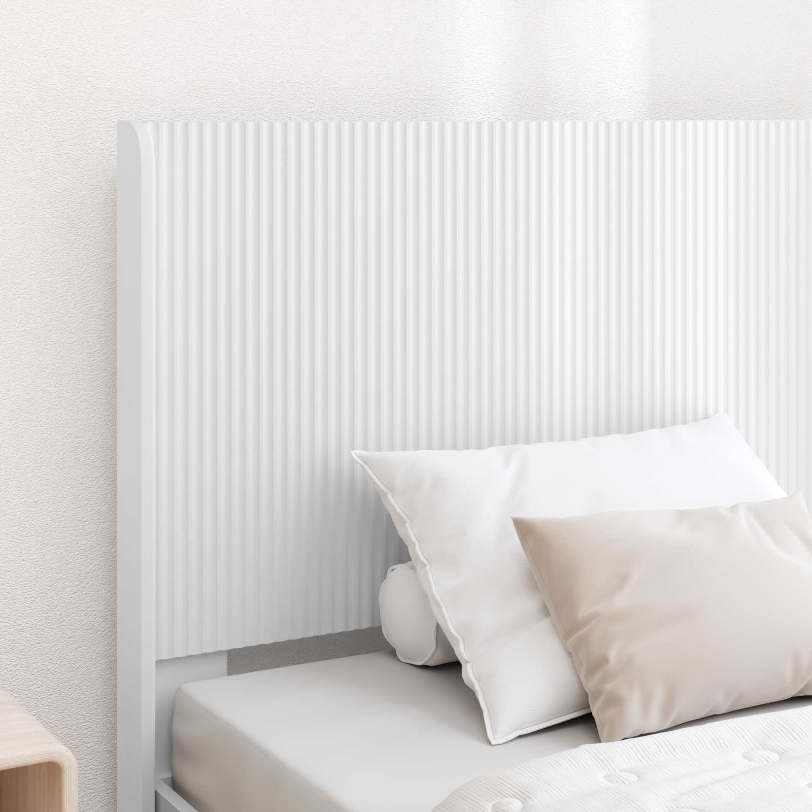 Cadre de lit avec rangement et tête de lit Blanc 75 x 190 cm - XIOS