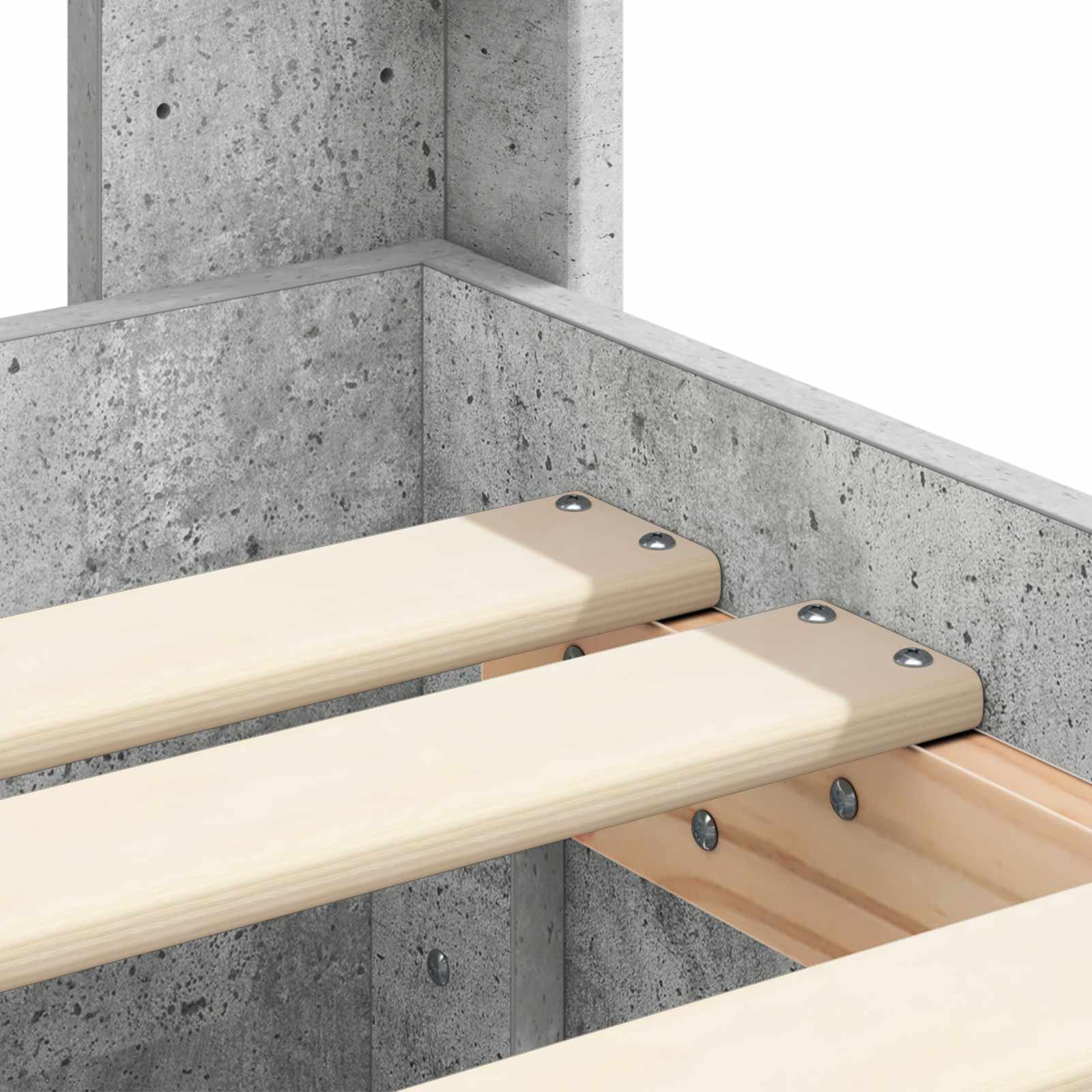 Cadre de lit avec rangement et tête de lit Gris béton