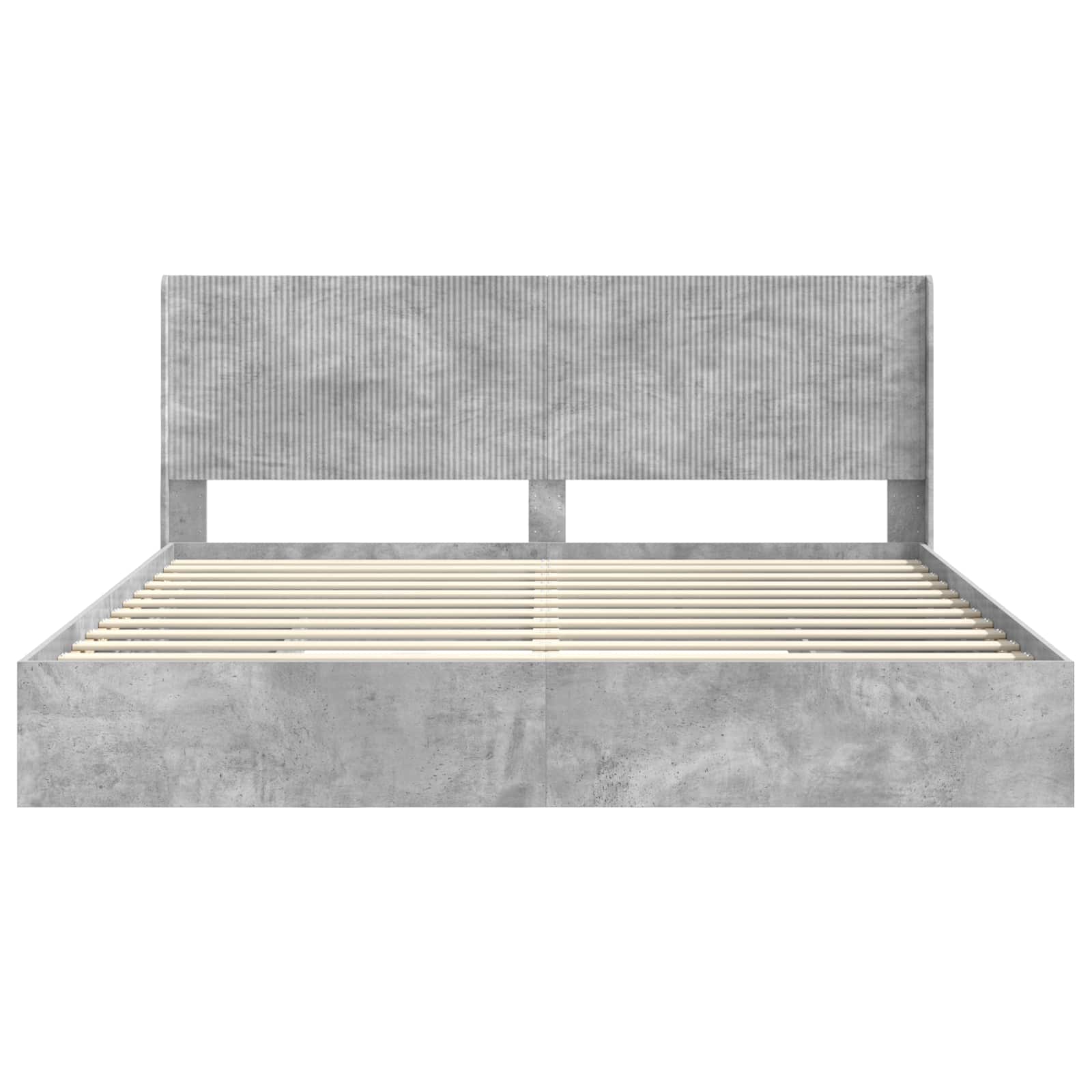 Cadre de lit avec rangement et tête de lit Gris béton - XIOS