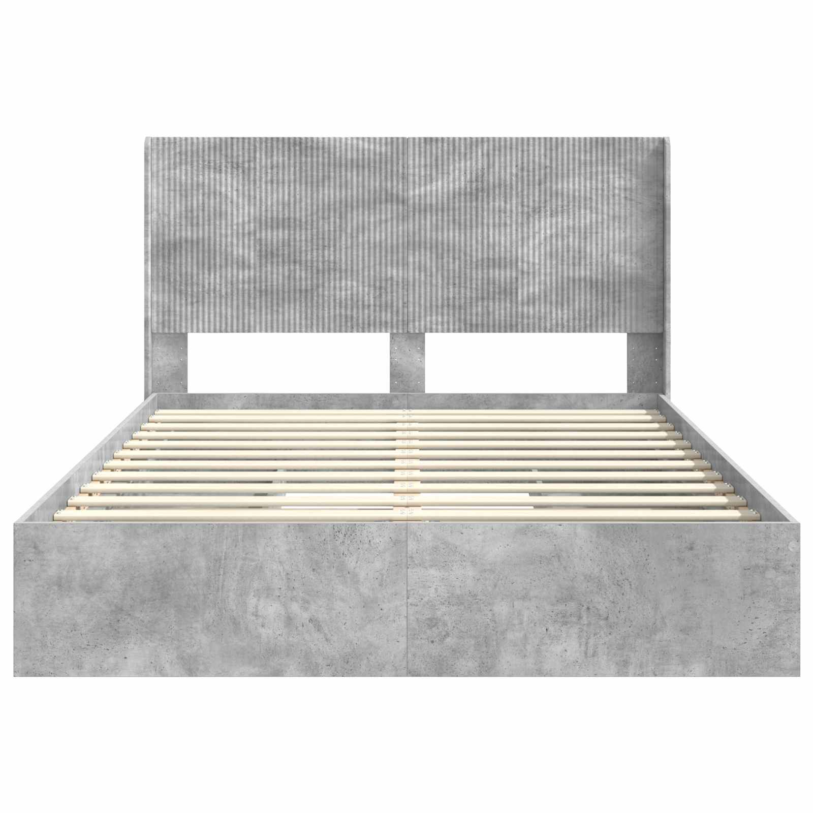 Cadre de lit avec rangement et tête de lit Gris béton - XIOS