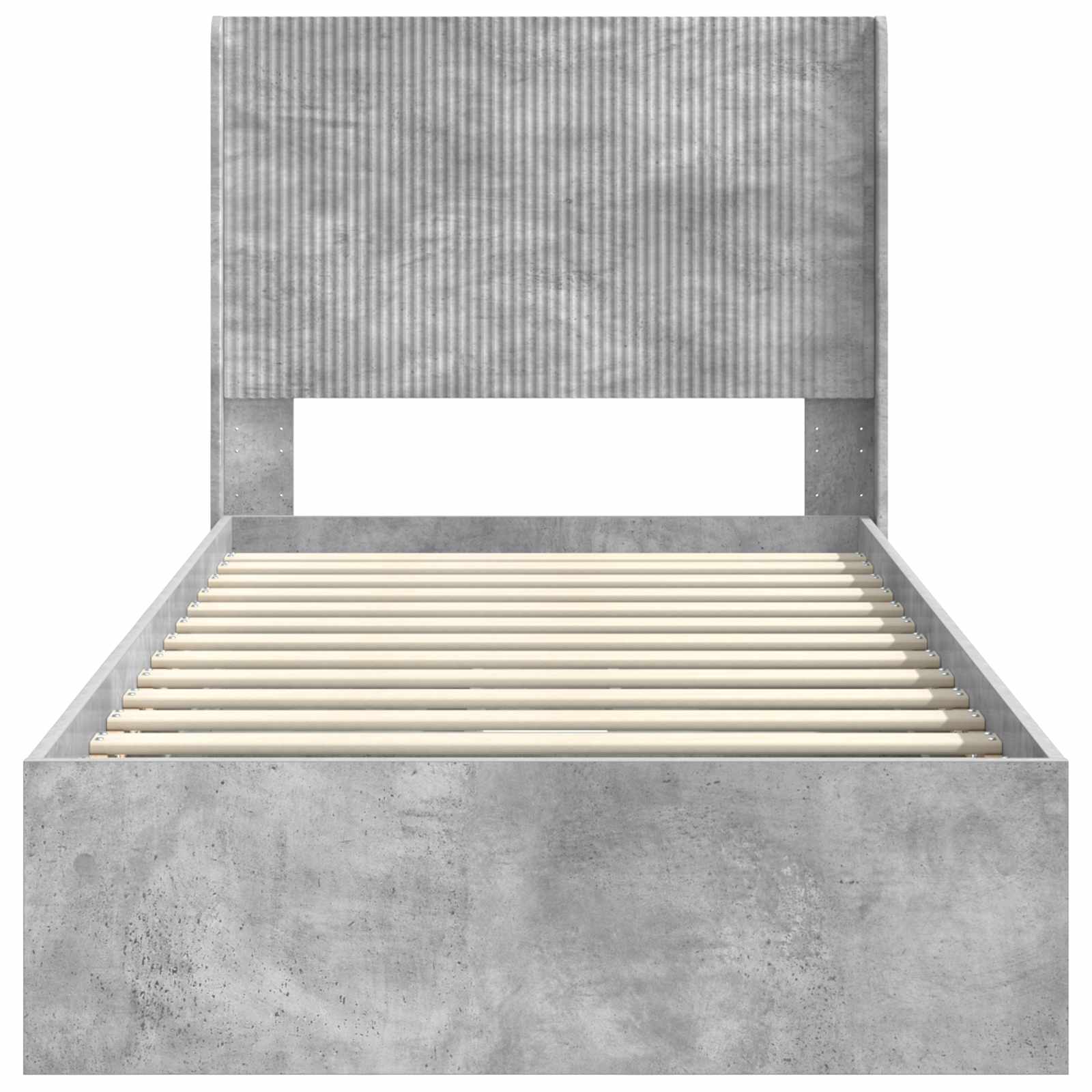 Cadre de lit avec rangement et tête de lit Gris béton - XIOS