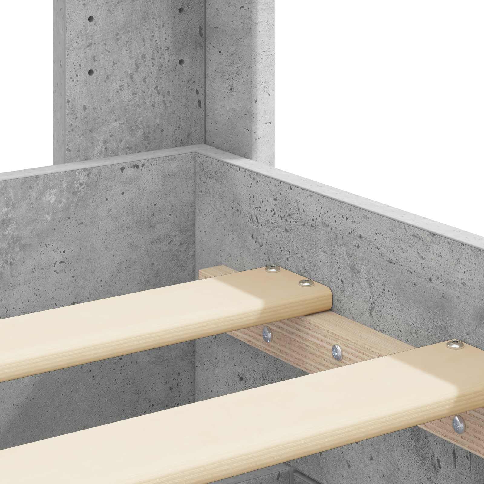 Cadre de lit avec rangement et tête de lit Gris béton - XIOS
